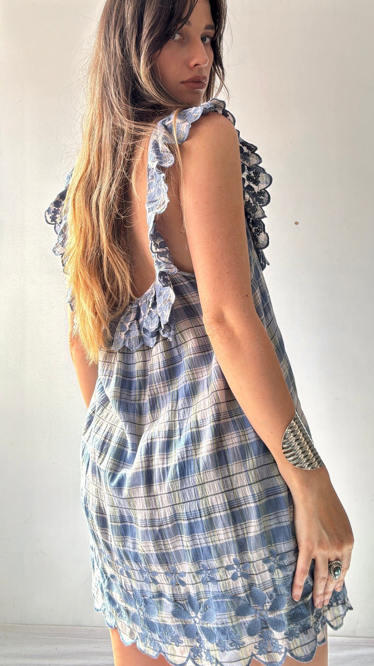 Free People Plaid Red Dress