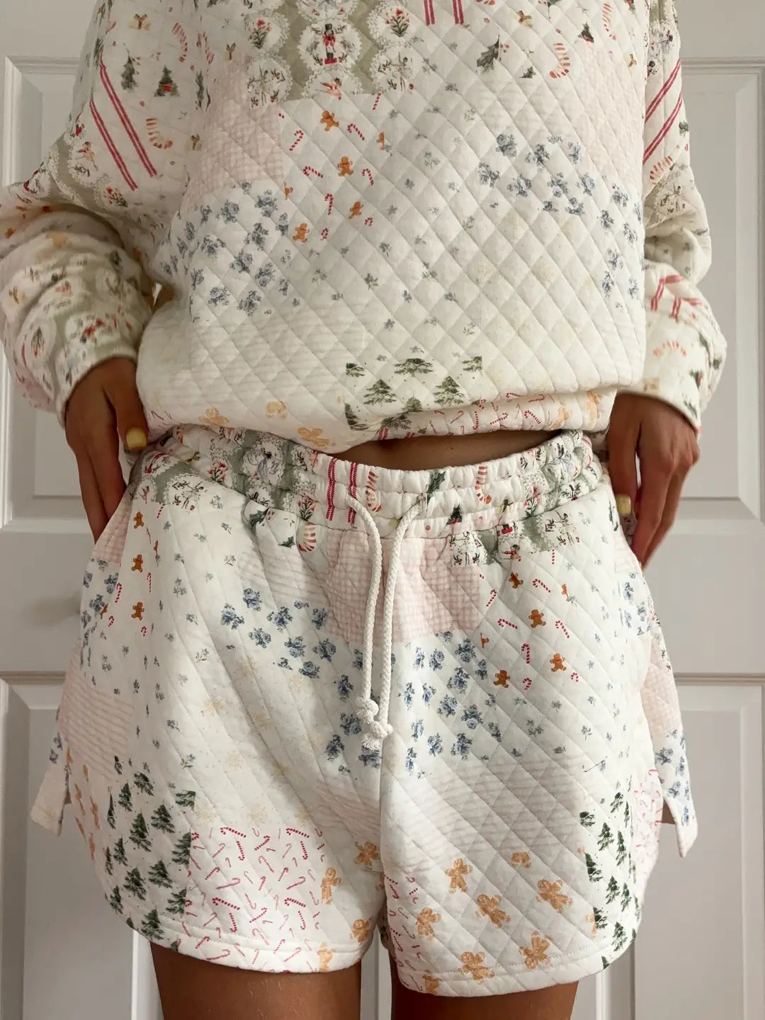 Christmas Holiday Quilted Shorts