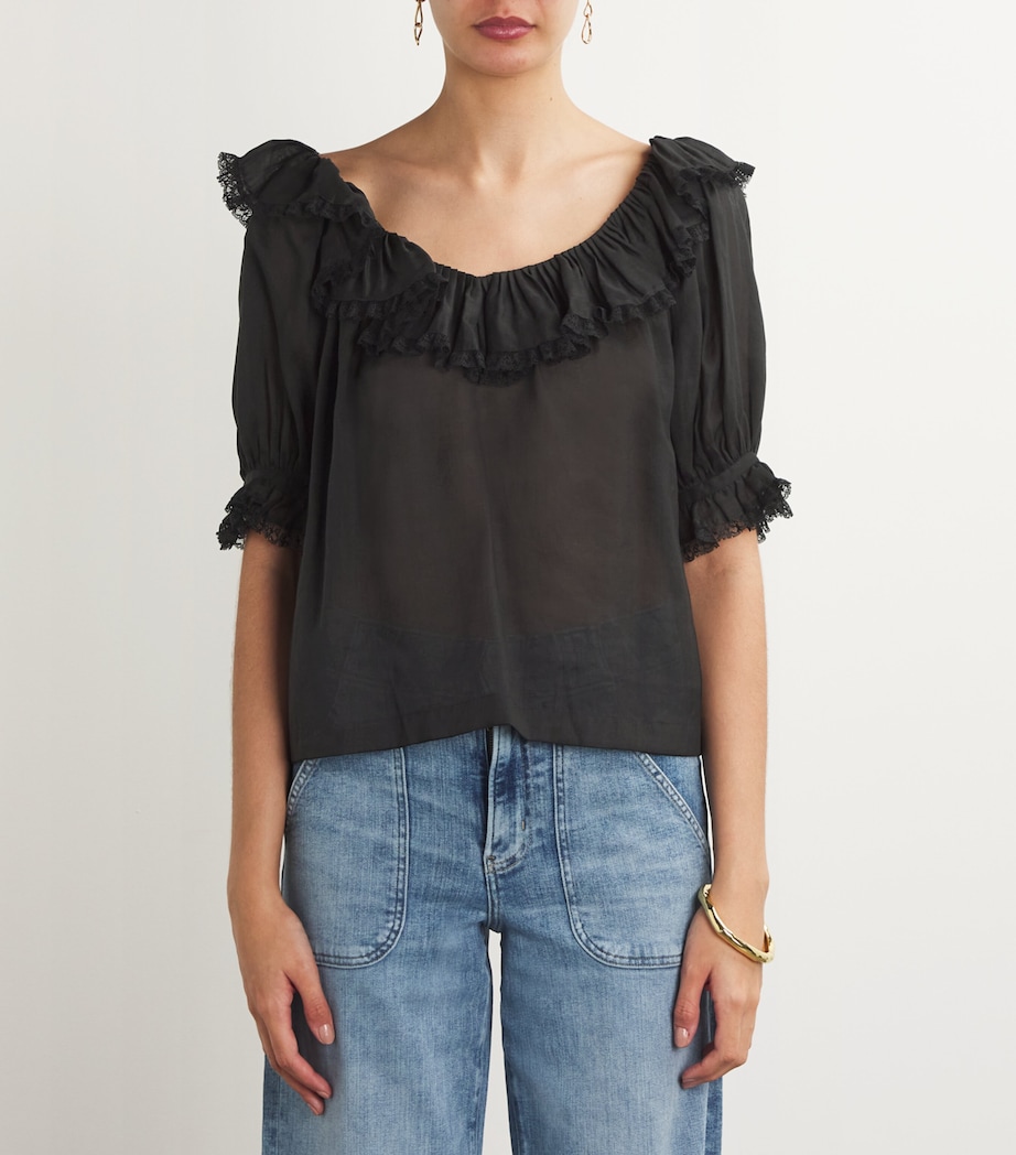Ruffled-Trim Samara Top