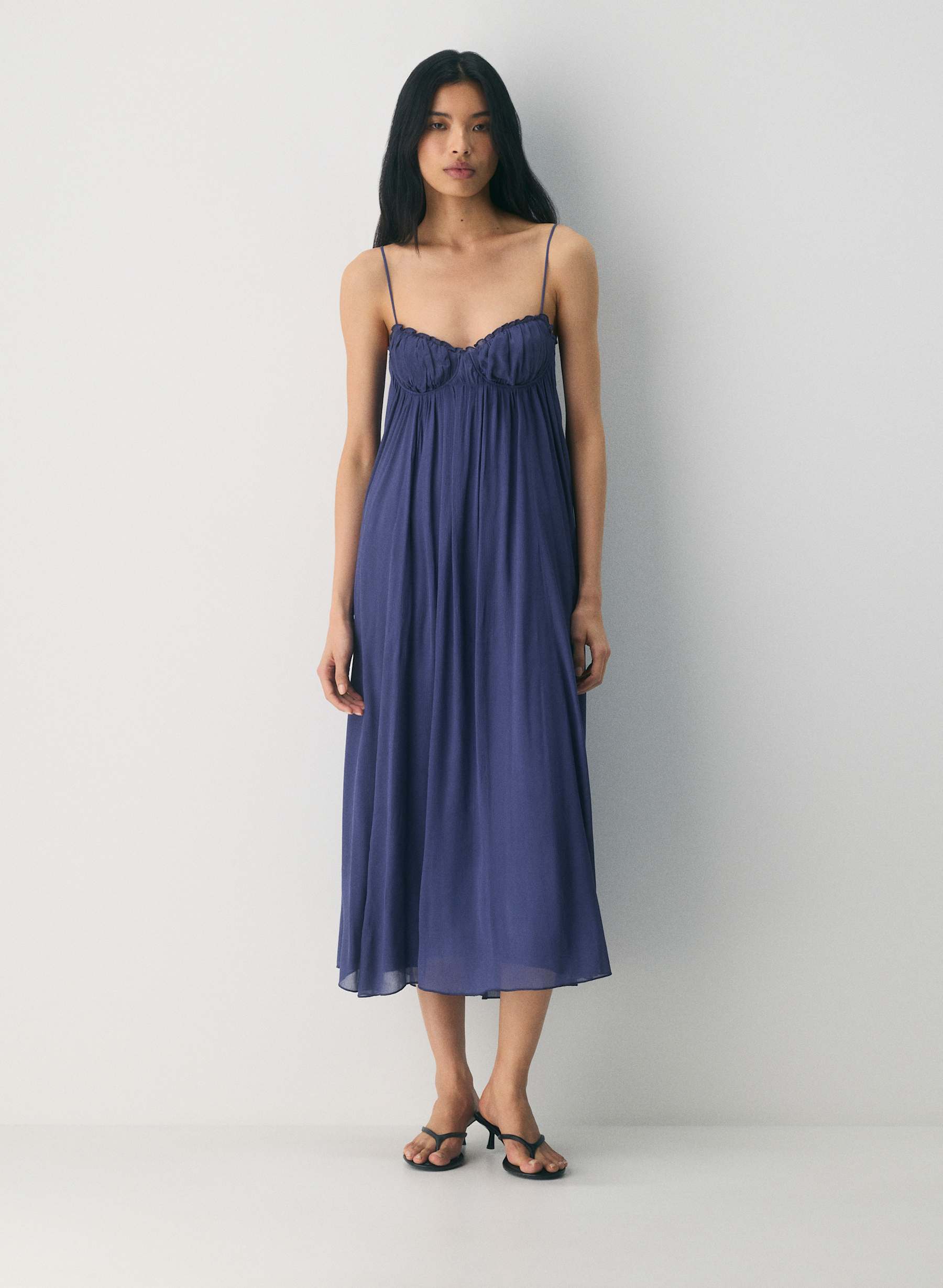 Chiffon sweetheart maxi dress
