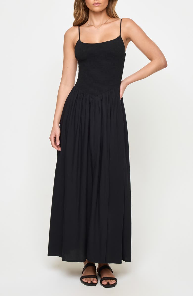 Misha Smocked Bodice Cover-Up Cotton Maxi Dress