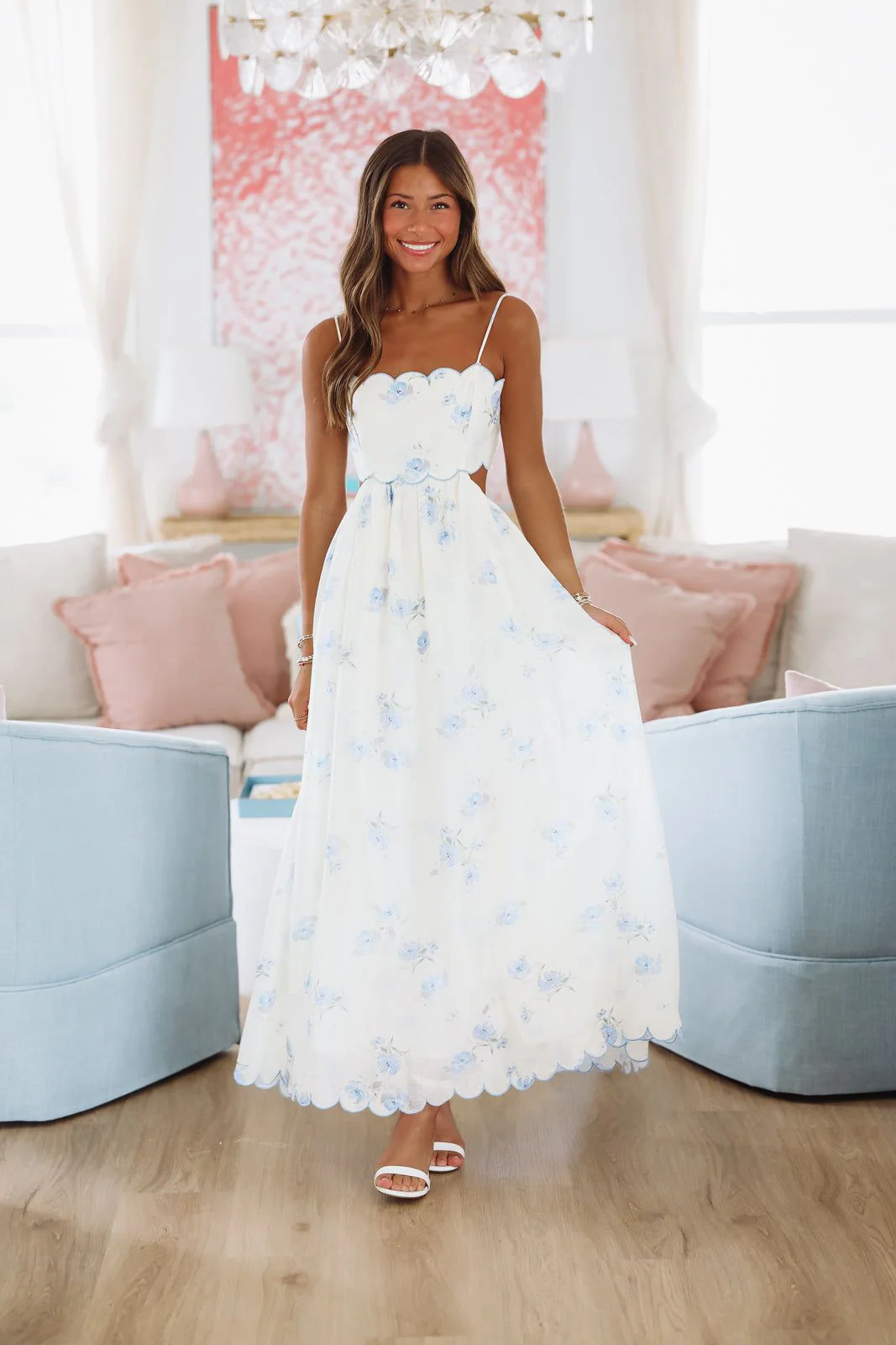 Celebratory Moment Midi Dress - Blue