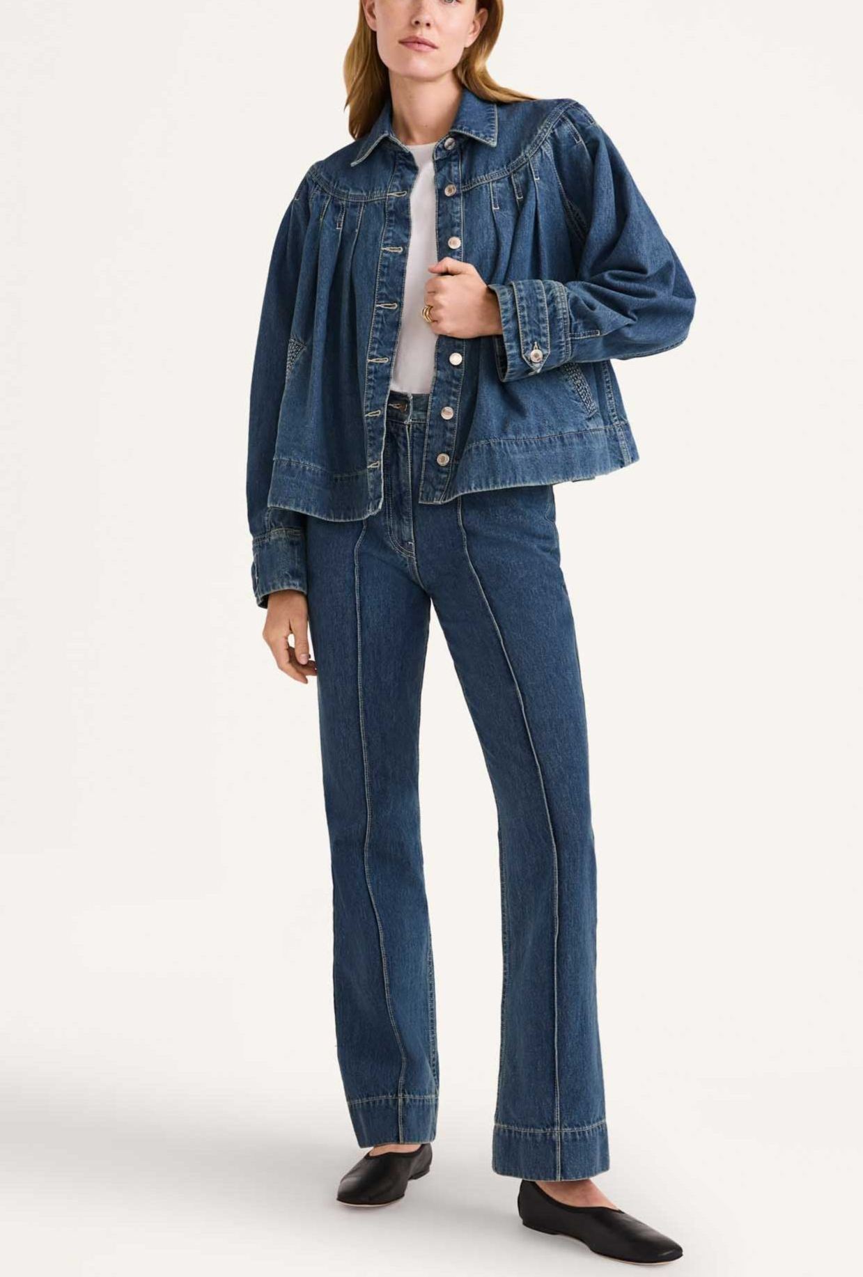 Easton Denim Jacket in Mid-Blue Wash