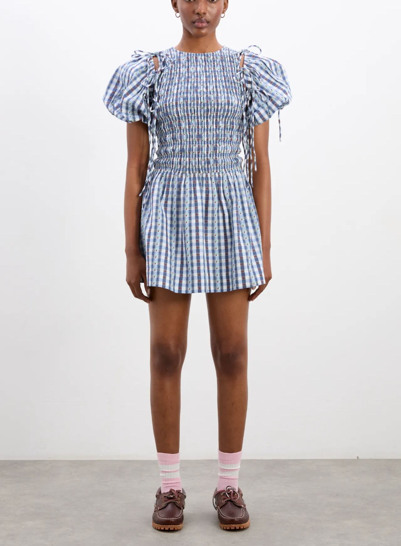 becca mini dress - blue margot gingham