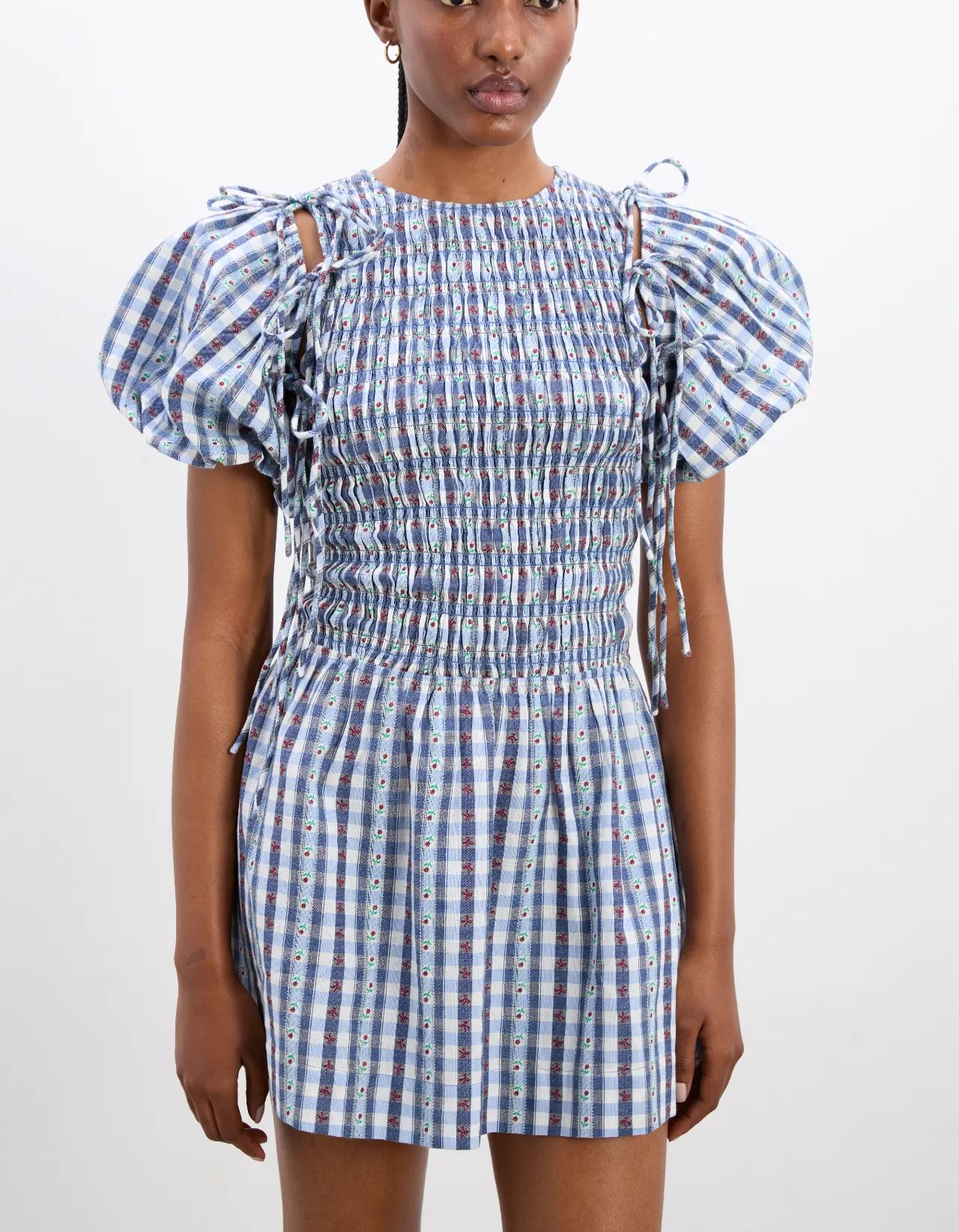 becca mini dress - blue margot gingham