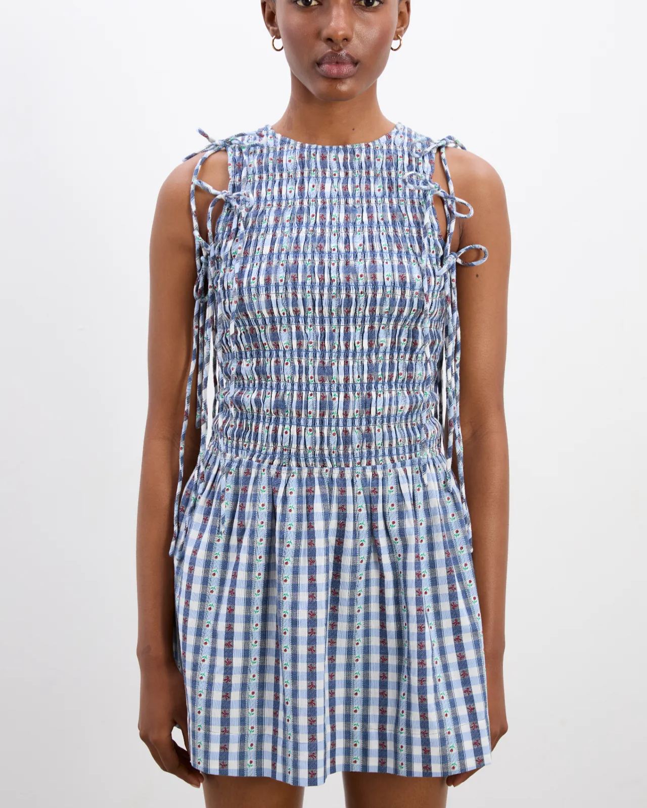 becca mini dress - blue margot gingham