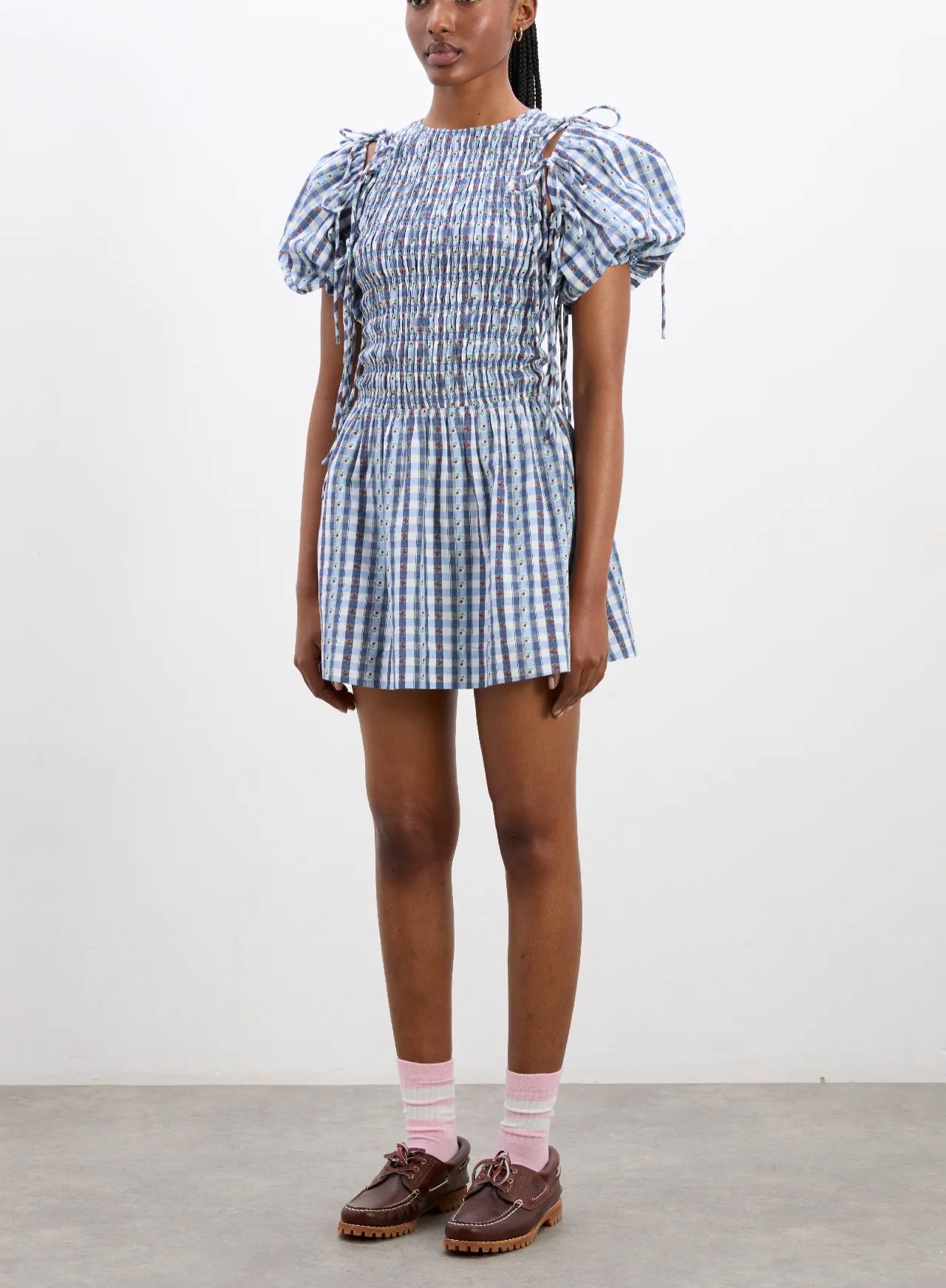 becca mini dress - blue margot gingham