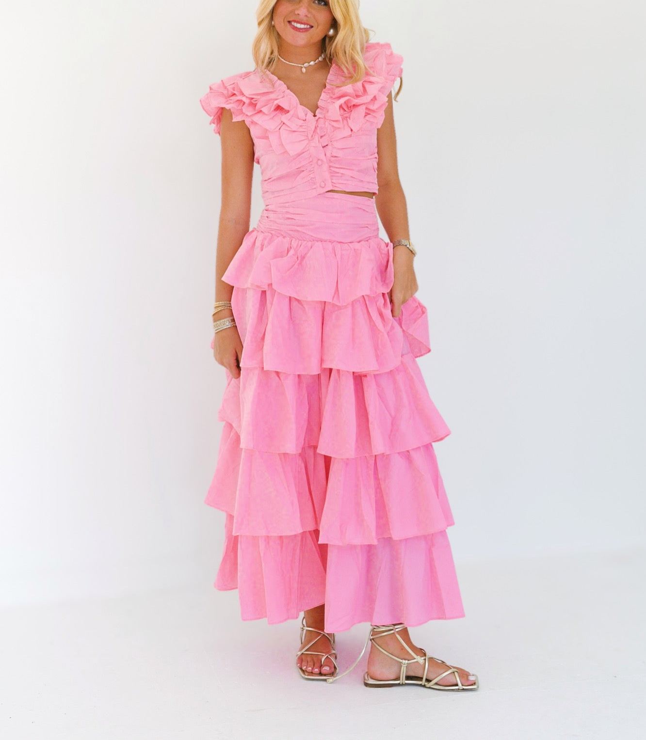 Kelsi Ruffle Set - Pink