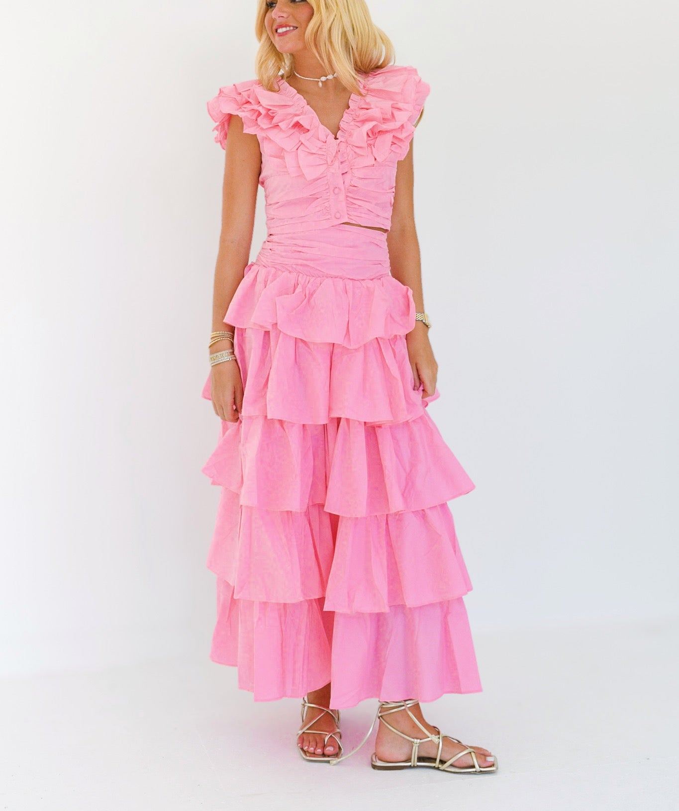 Kelsi Ruffle Set - Pink