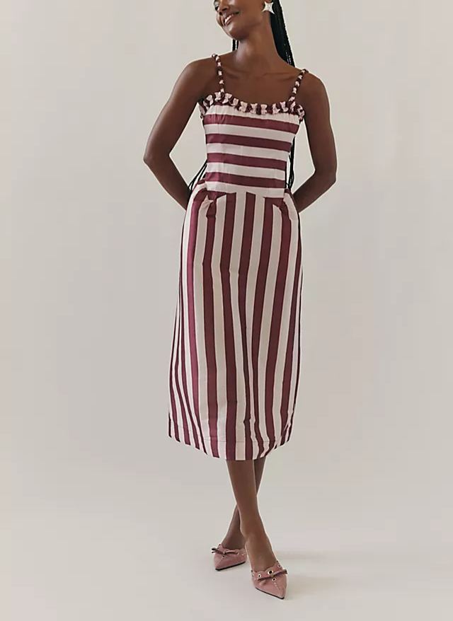 Damson Madder Rachel Ruffle Midi Dress