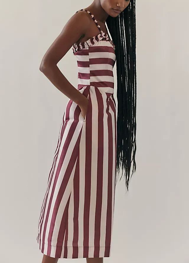 Damson Madder Rachel Ruffle Midi Dress