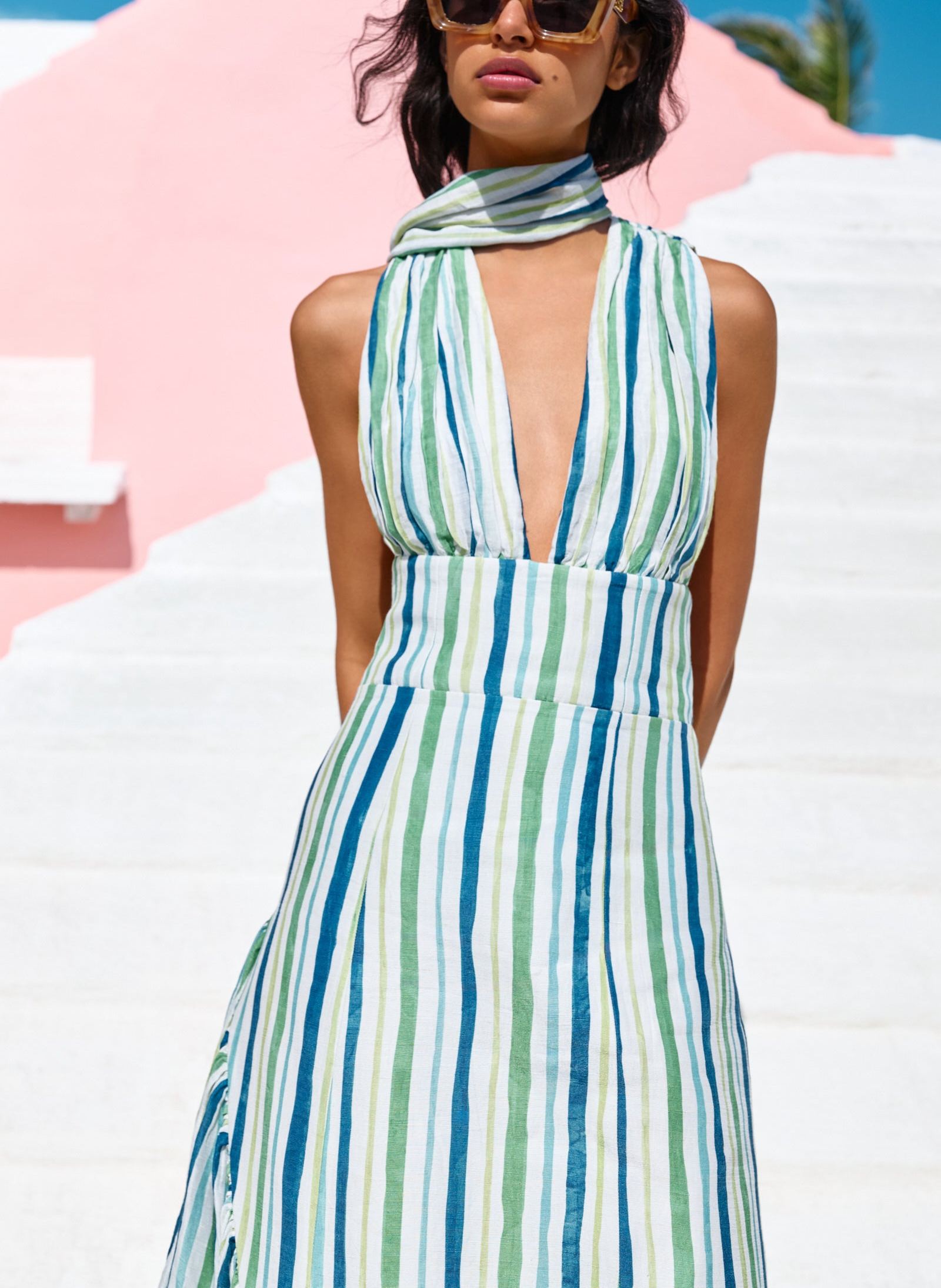 GWENDOLYN ASYMMETRICAL RUFFLE DRESS