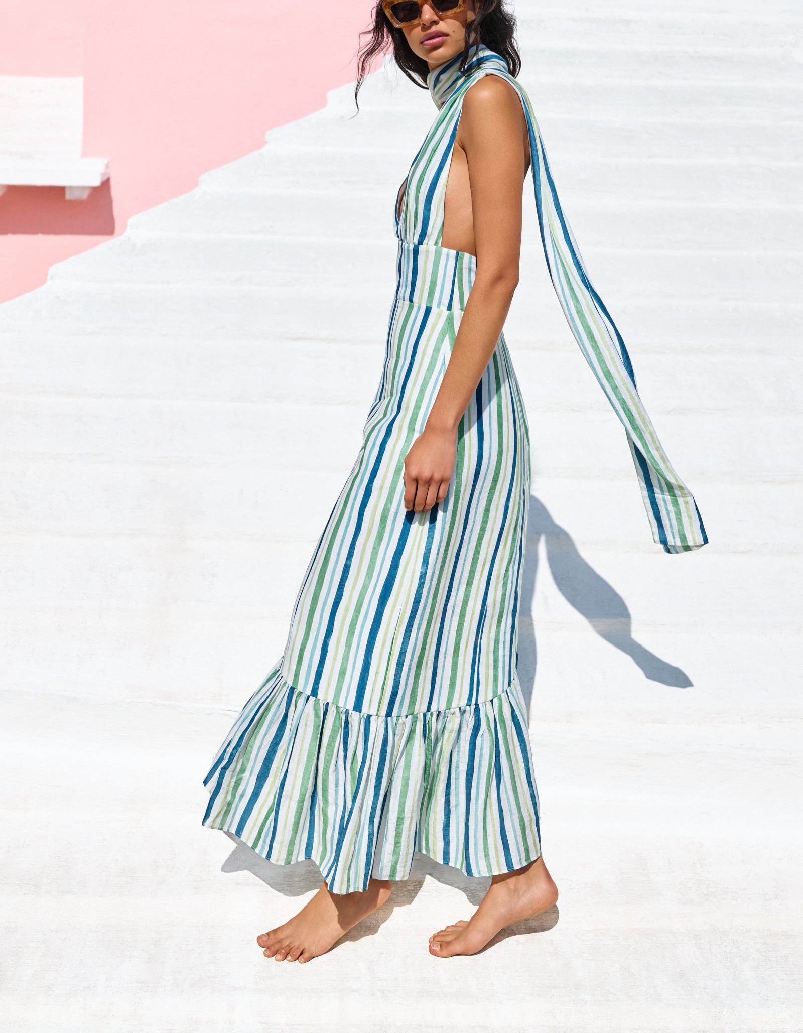 GWENDOLYN ASYMMETRICAL RUFFLE DRESS