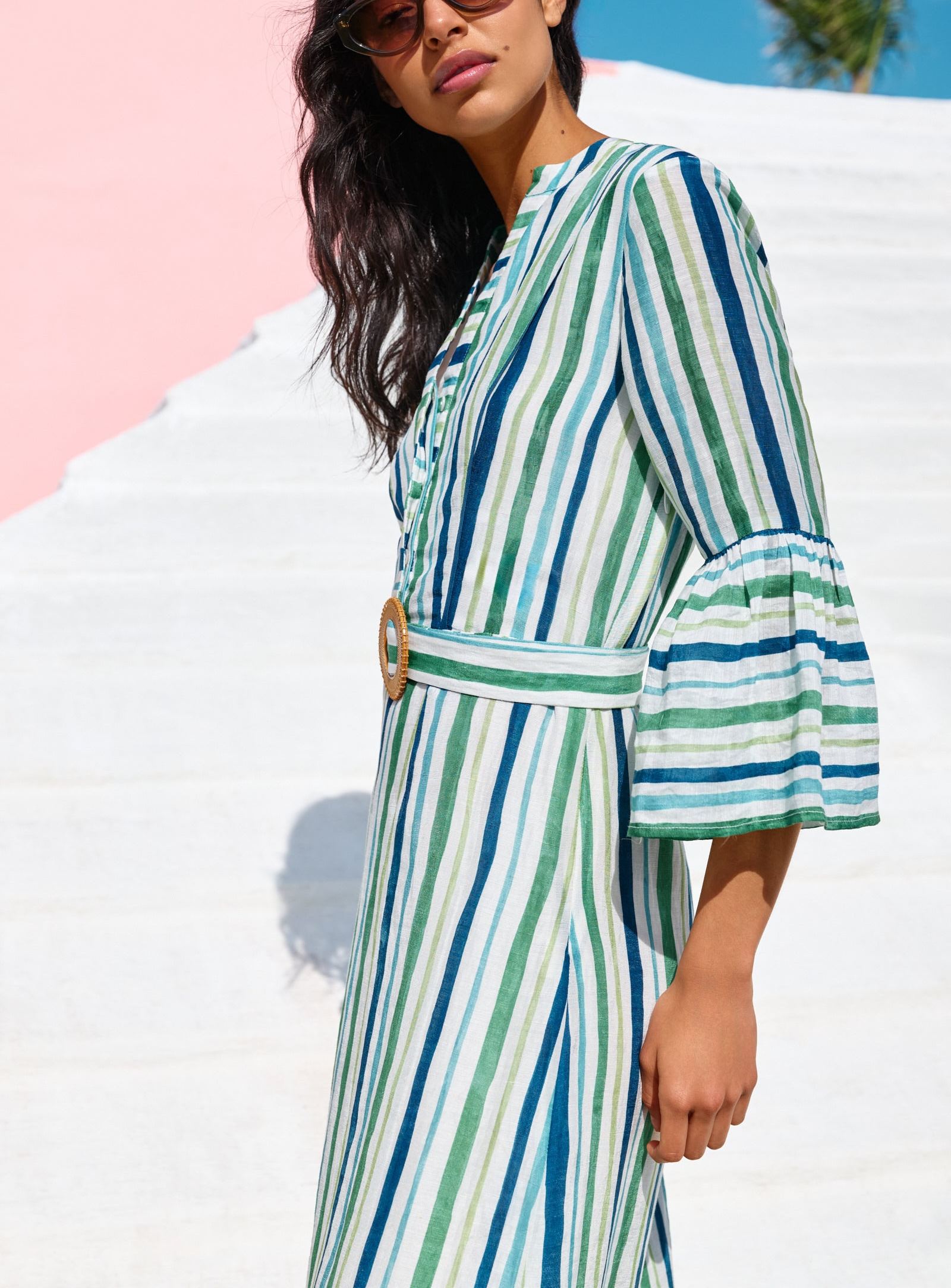 FRANCIE BELL SLEEVE SHEATH DRESS