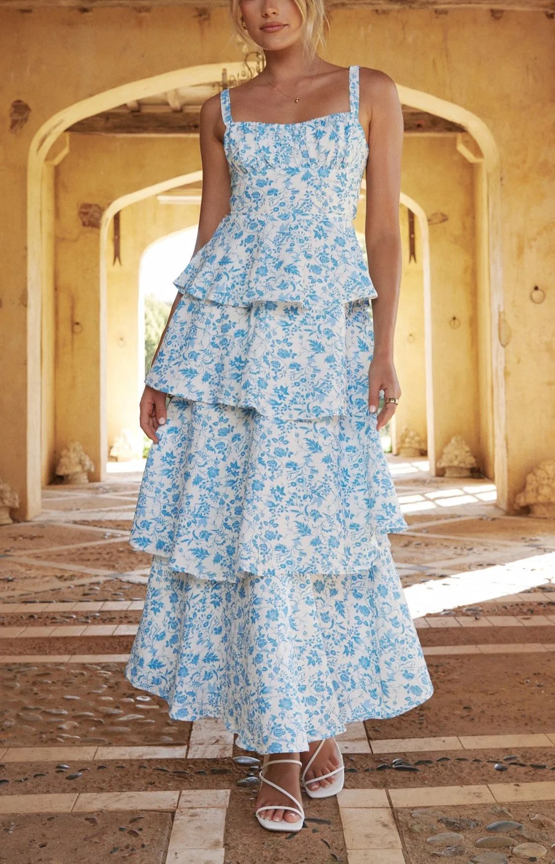 Page Maxi Dress - Blue Floral