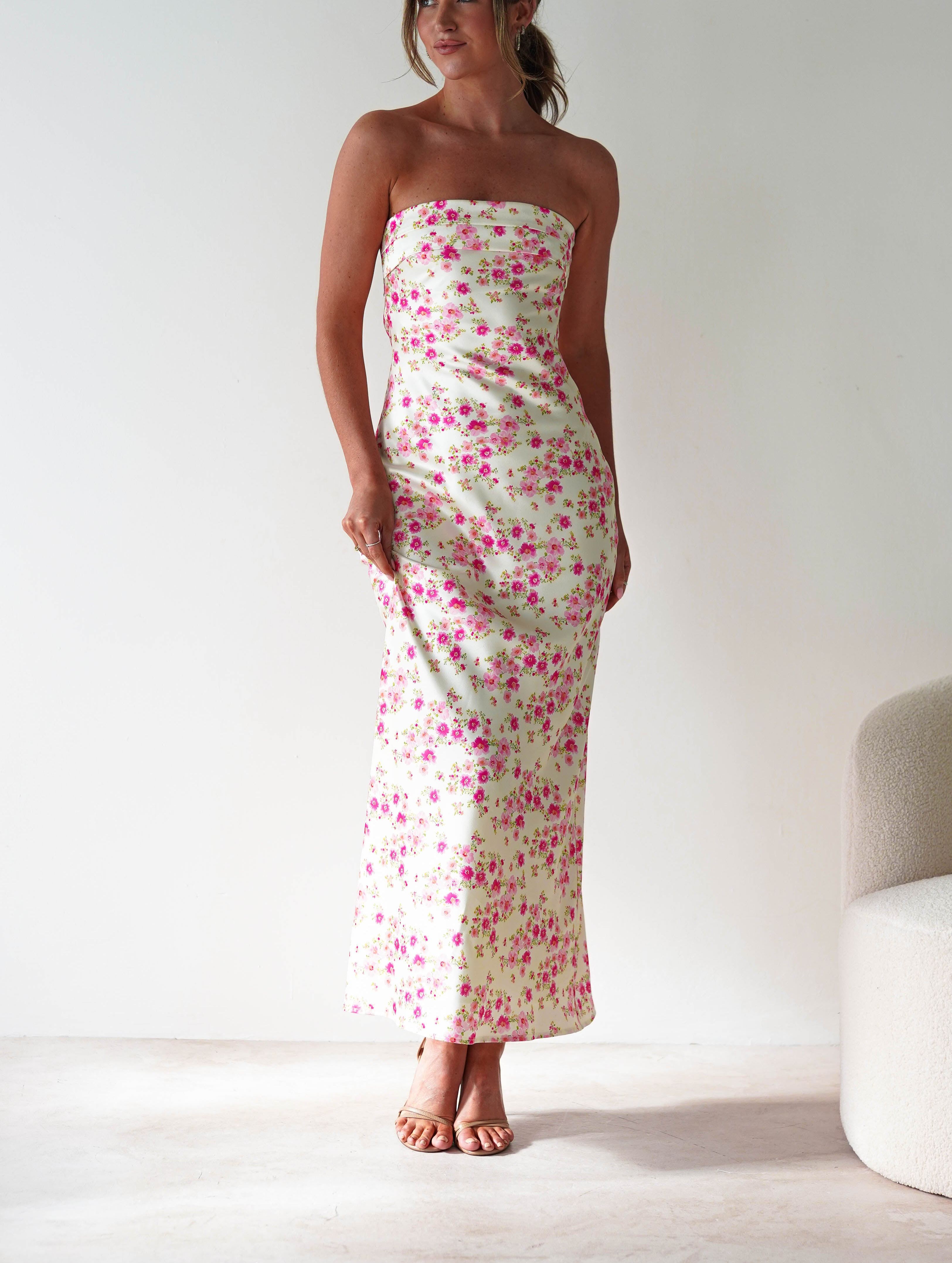 Blossom Floral Print Maxi Dress | Yellow