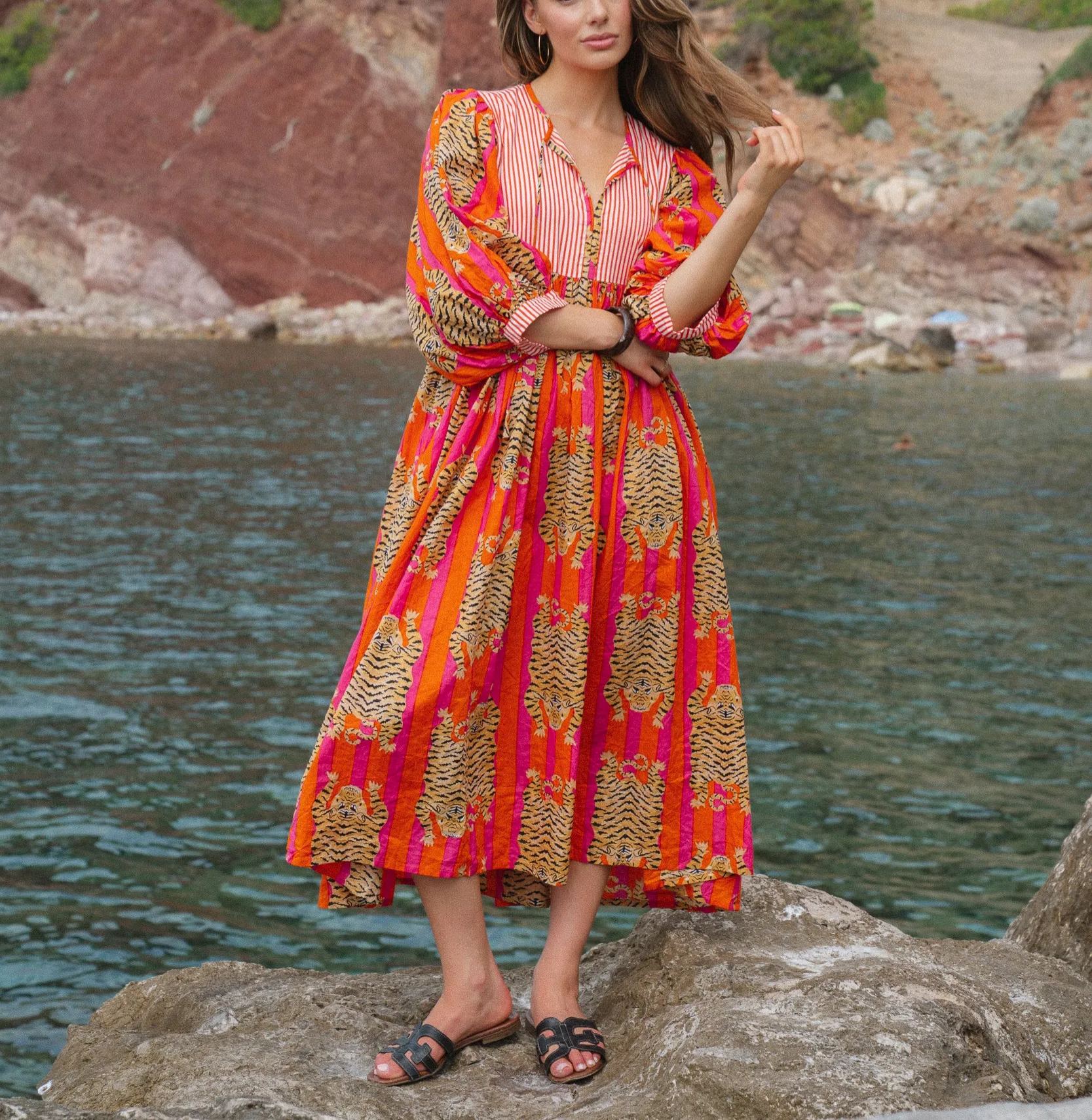 Tara Midi Dress Red Tigeress