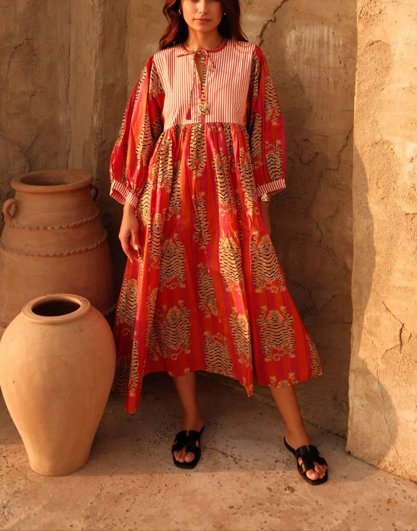 Tara Midi Dress Red Tigeress