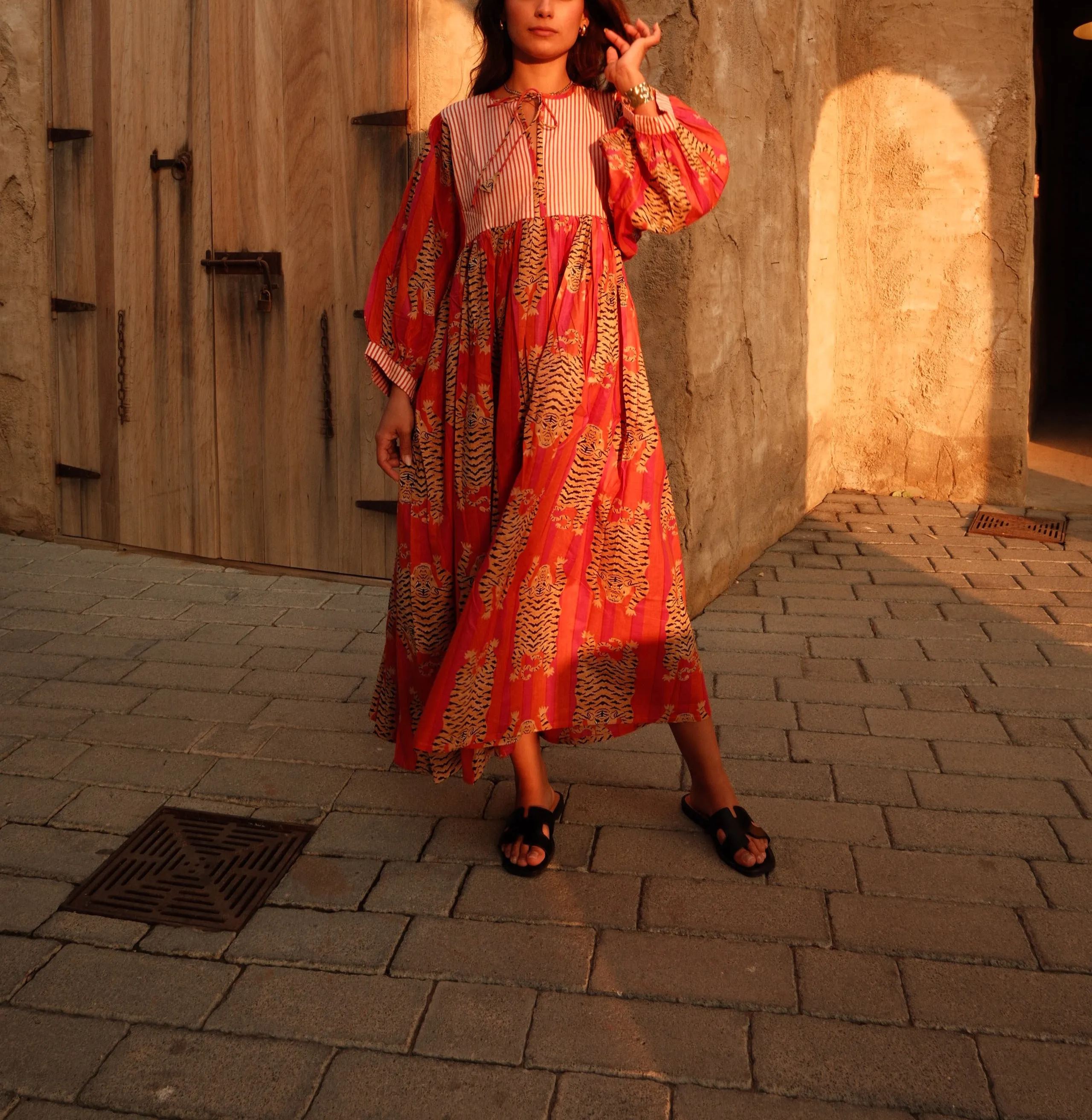 Tara Midi Dress Red Tigeress