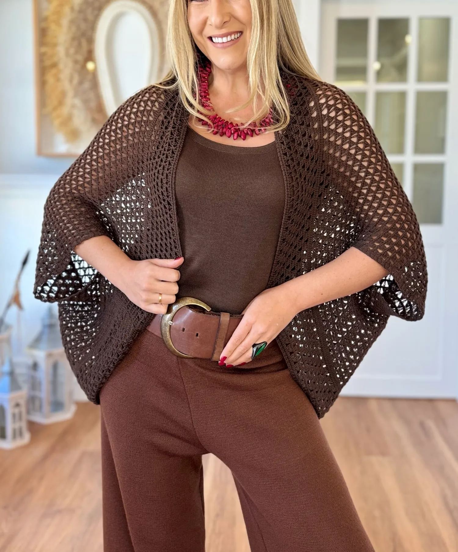 Kimono Fio Nobre Alice Marrom