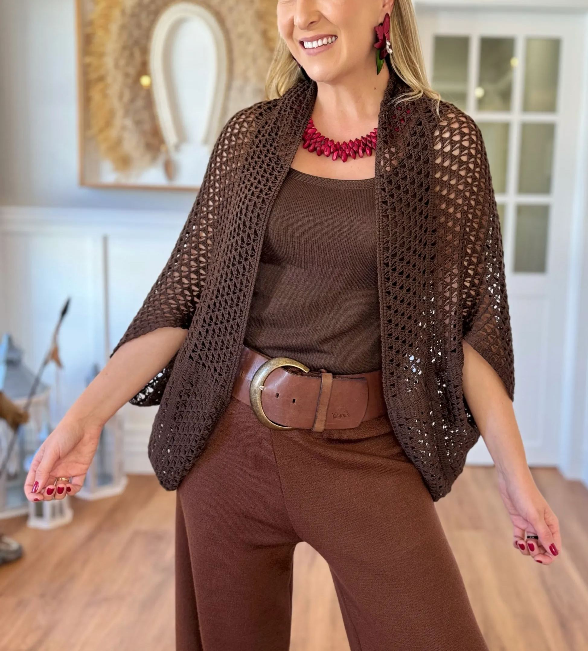 Kimono Fio Nobre Alice Marrom