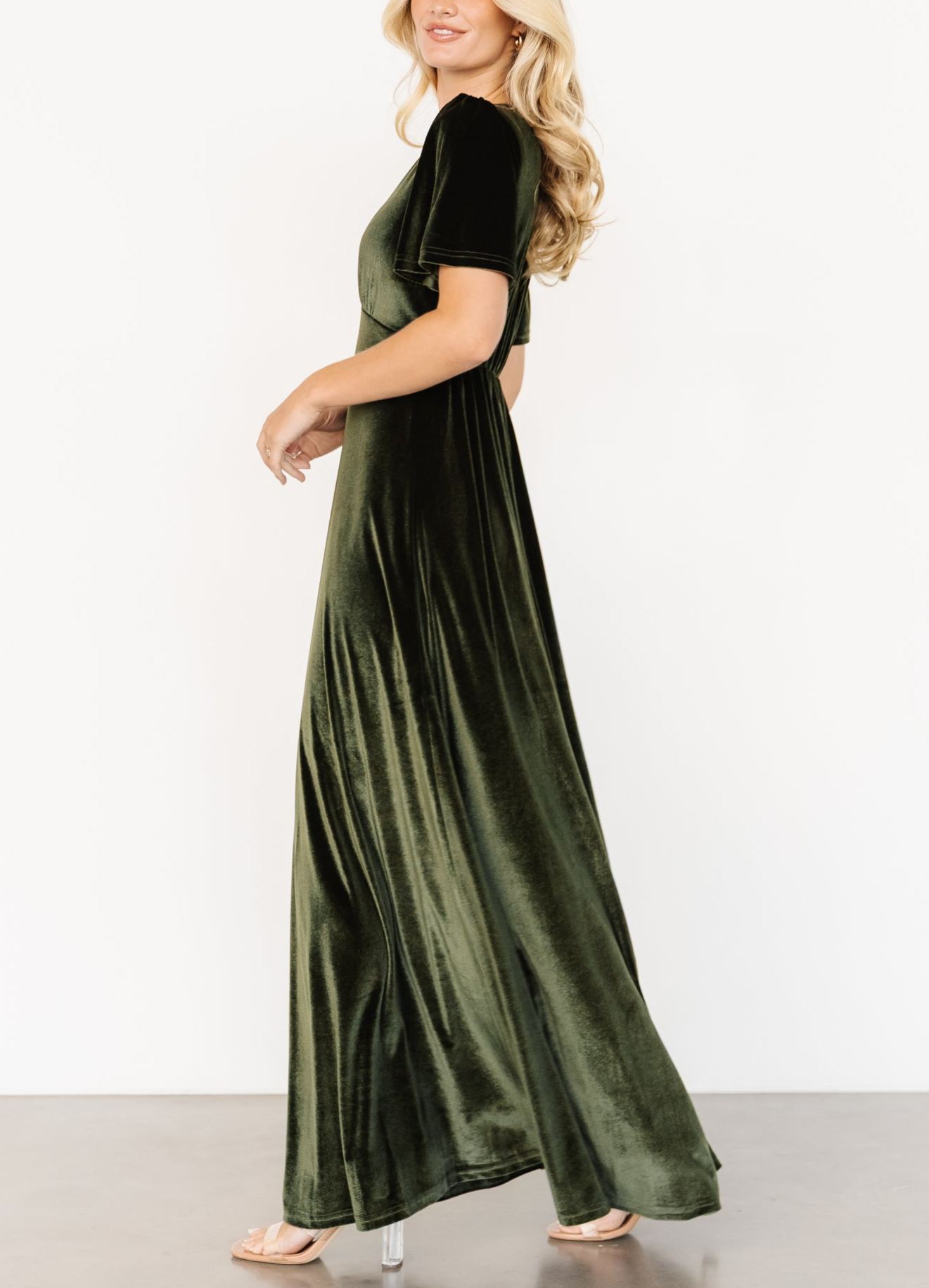 Vivian Velvet Maxi Dress | Olive