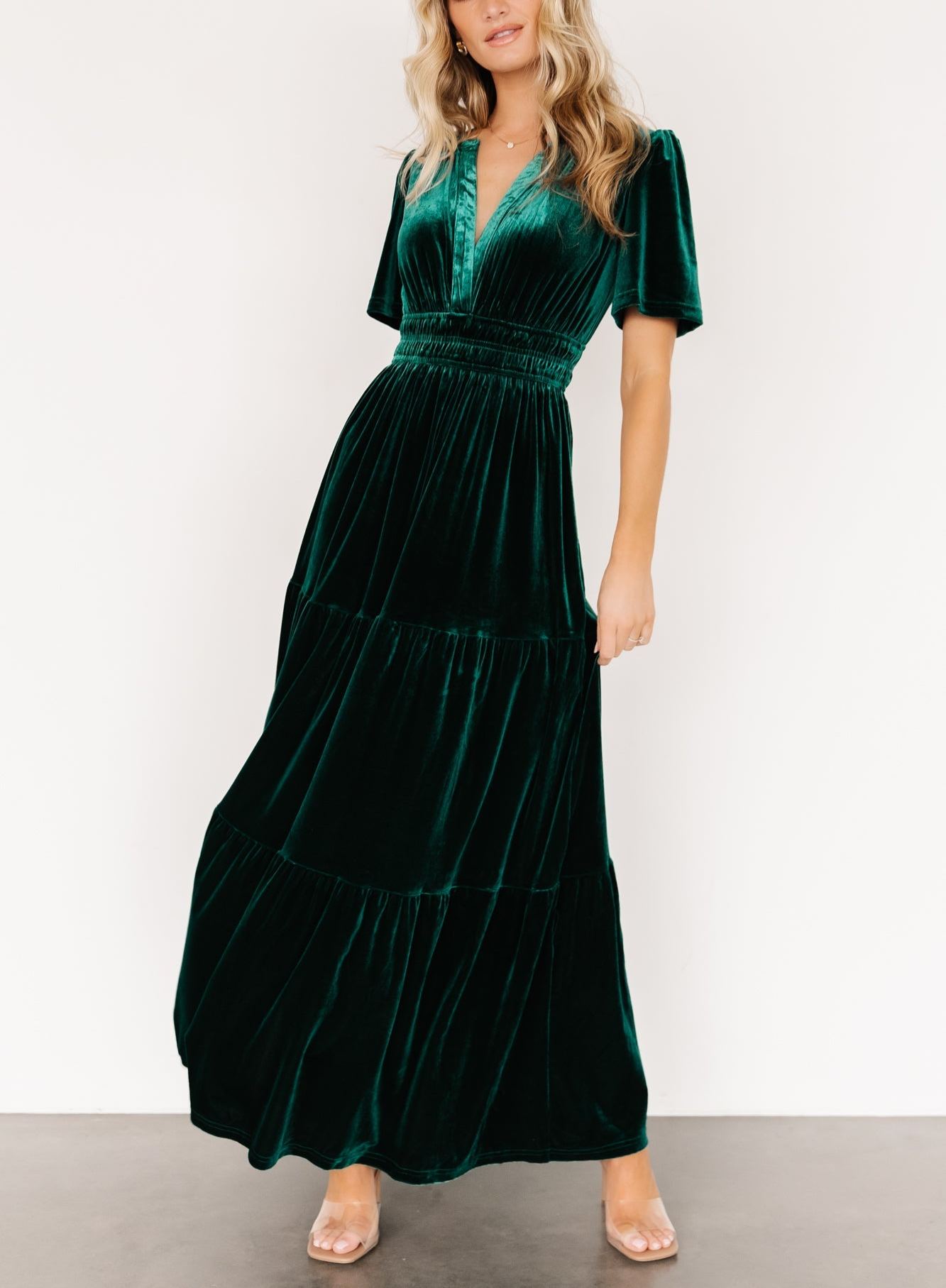 Artemis Velvet Maxi Dress | Emerald