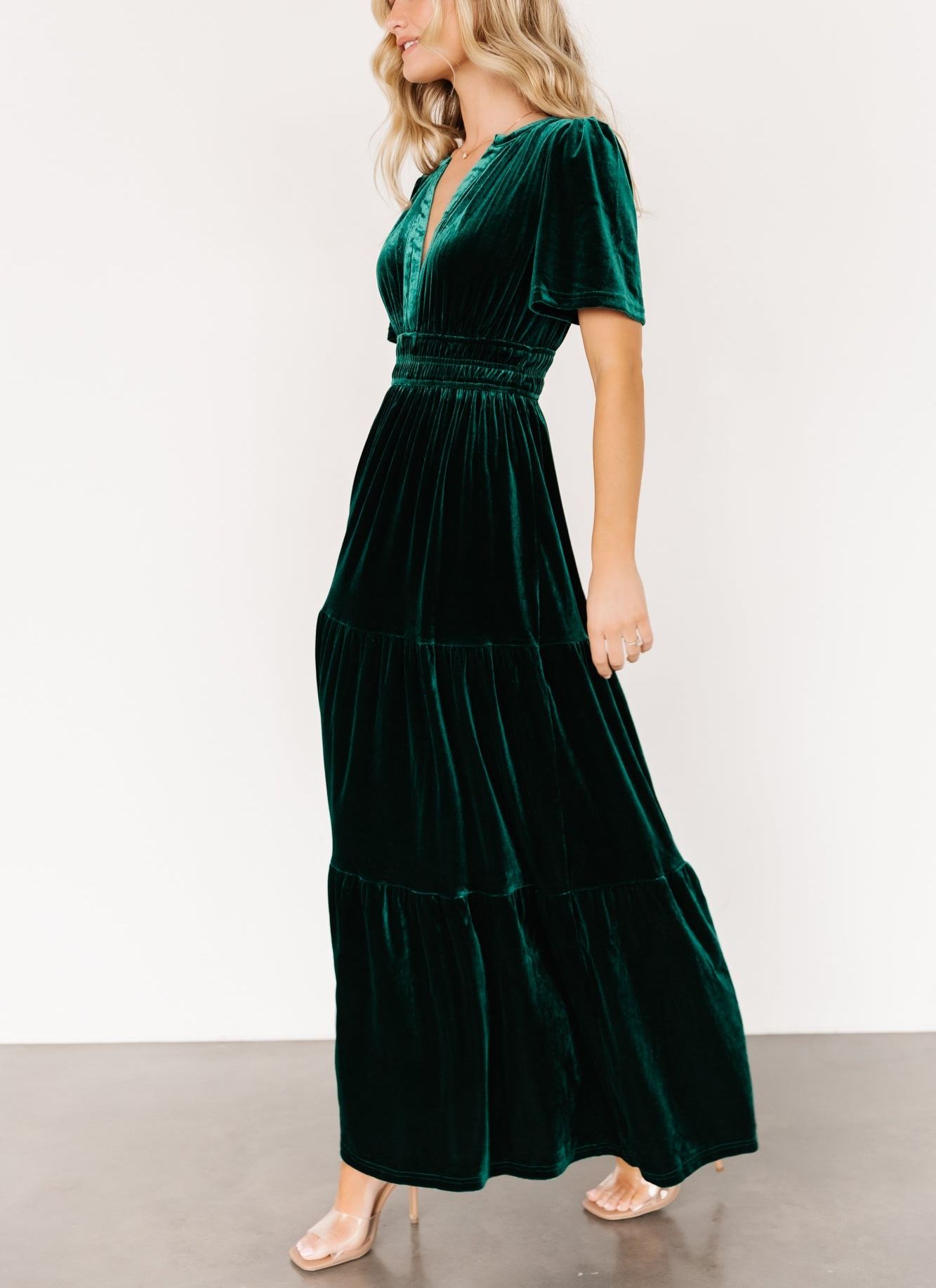 Artemis Velvet Maxi Dress | Emerald
