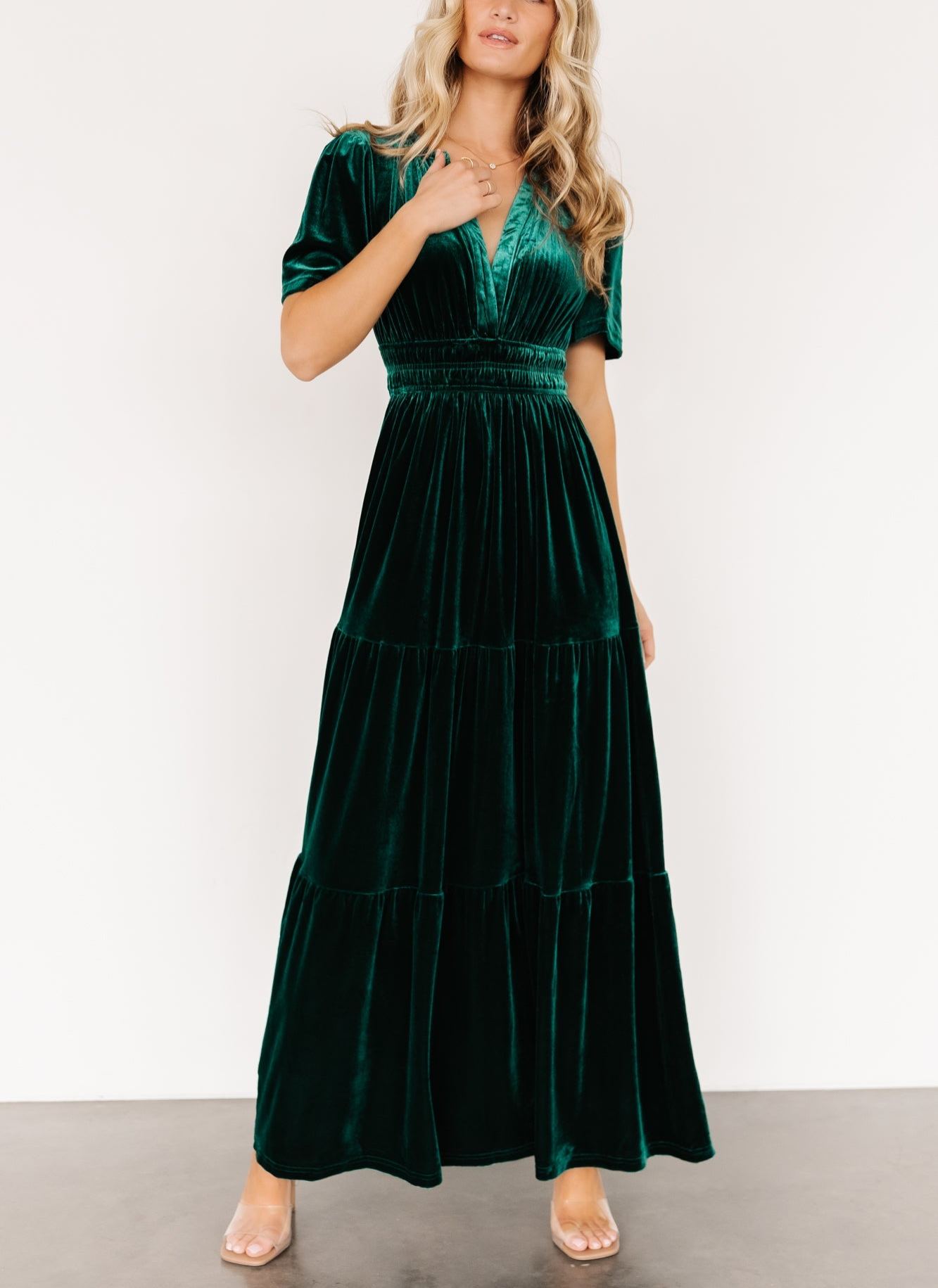 Artemis Velvet Maxi Dress | Emerald