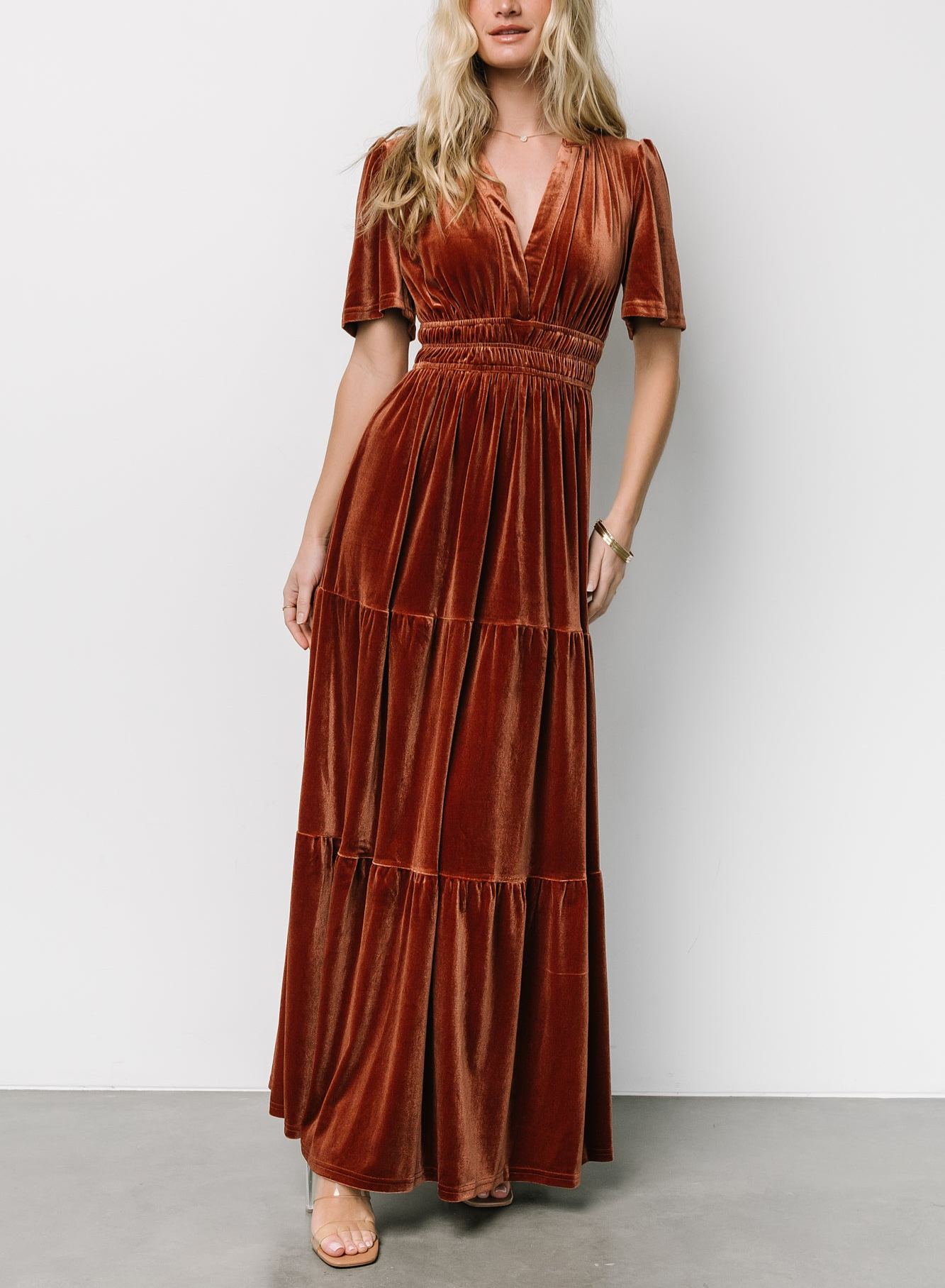 Artemis Velvet Maxi Dress | Dark Spice