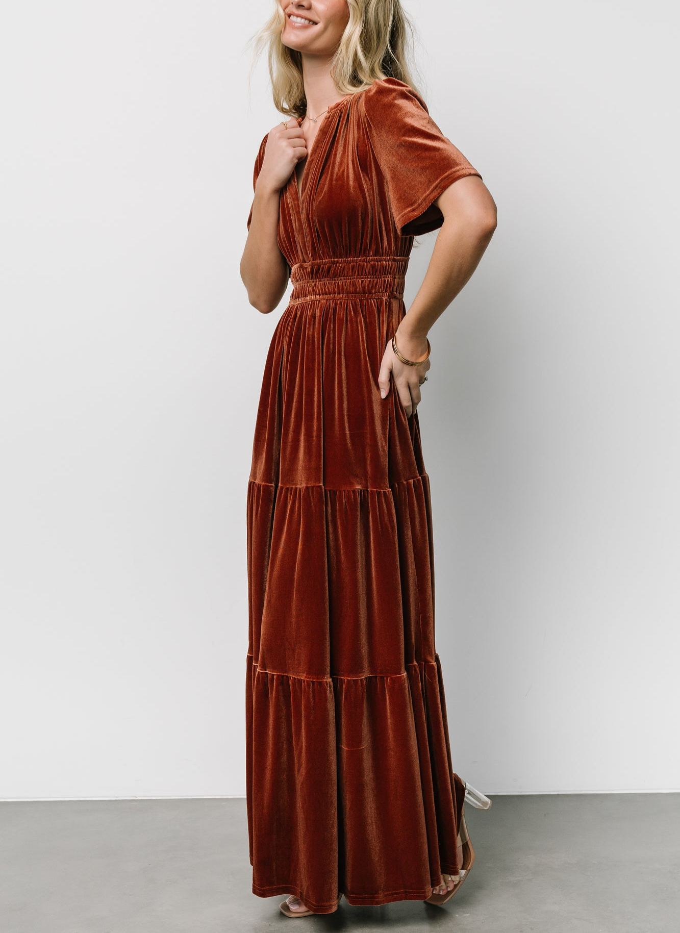 Artemis Velvet Maxi Dress | Dark Spice