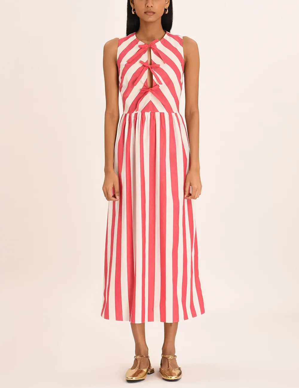 Carlita Midi Dress - Poppy Stripe