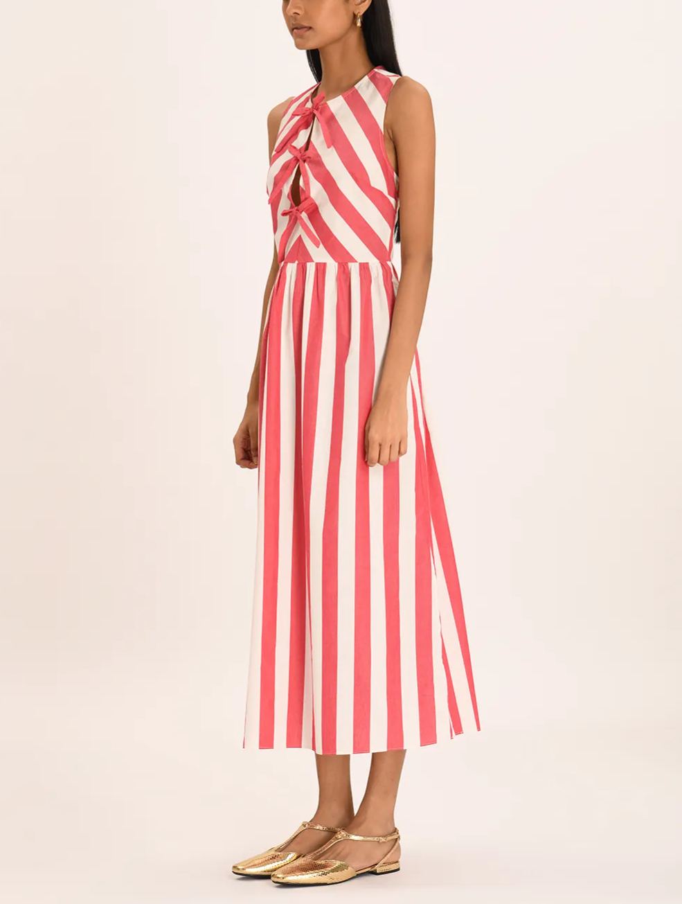 Carlita Midi Dress - Poppy Stripe