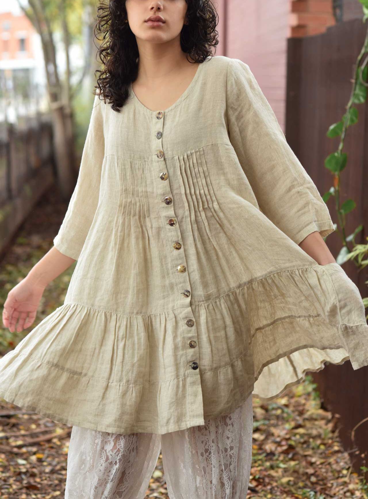 Tuck Top Linen By Grace