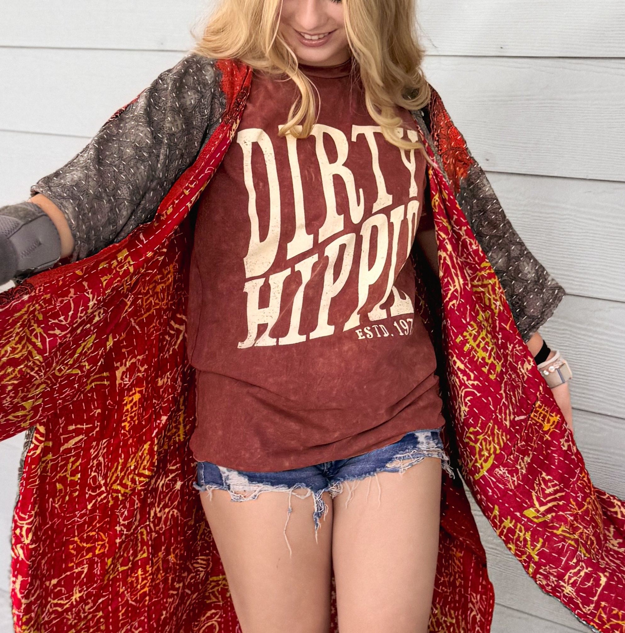 Cool Burn - Kantha Ruana OOAK