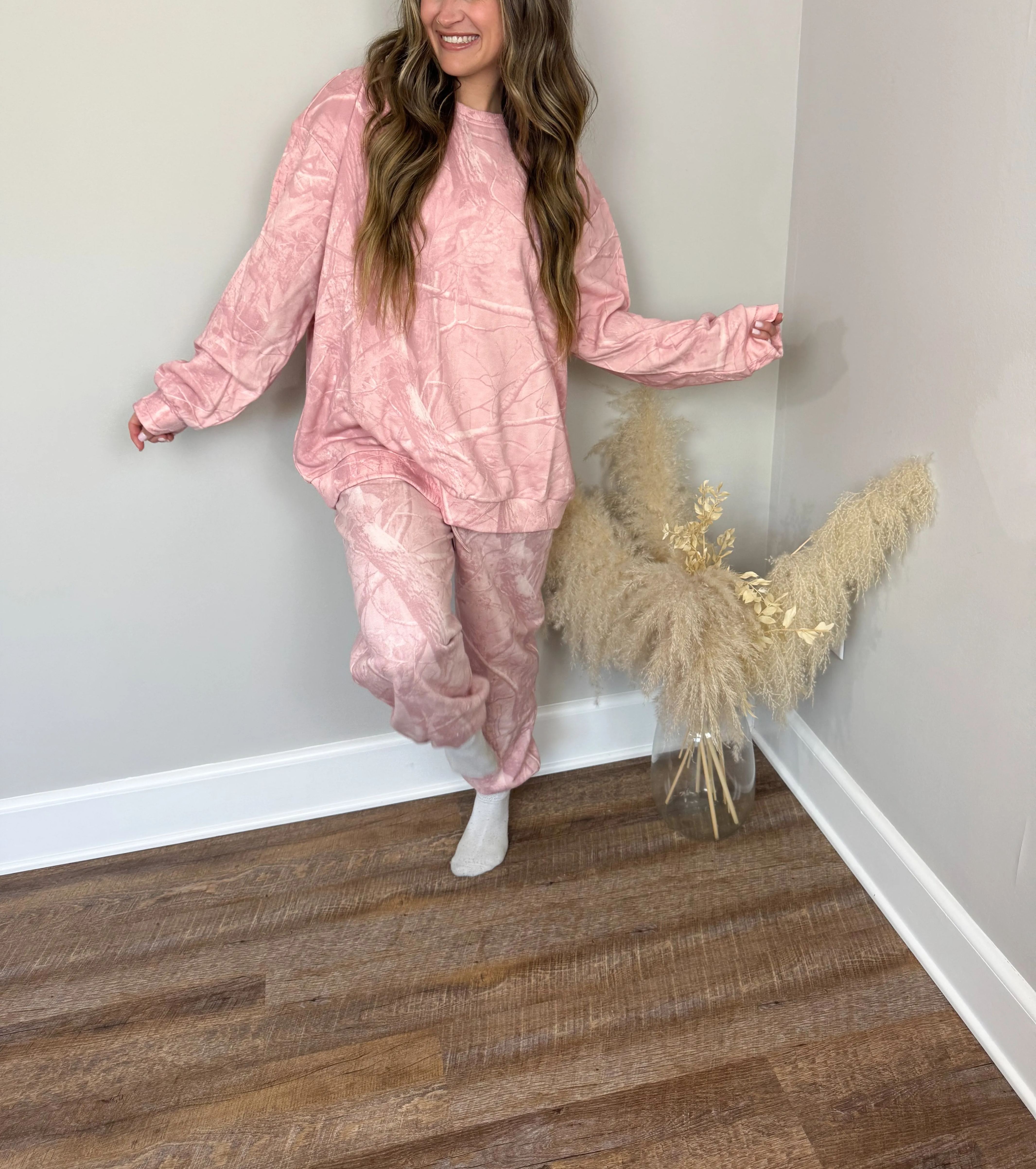 Boston Crew Neck Sweatshirt | Pink