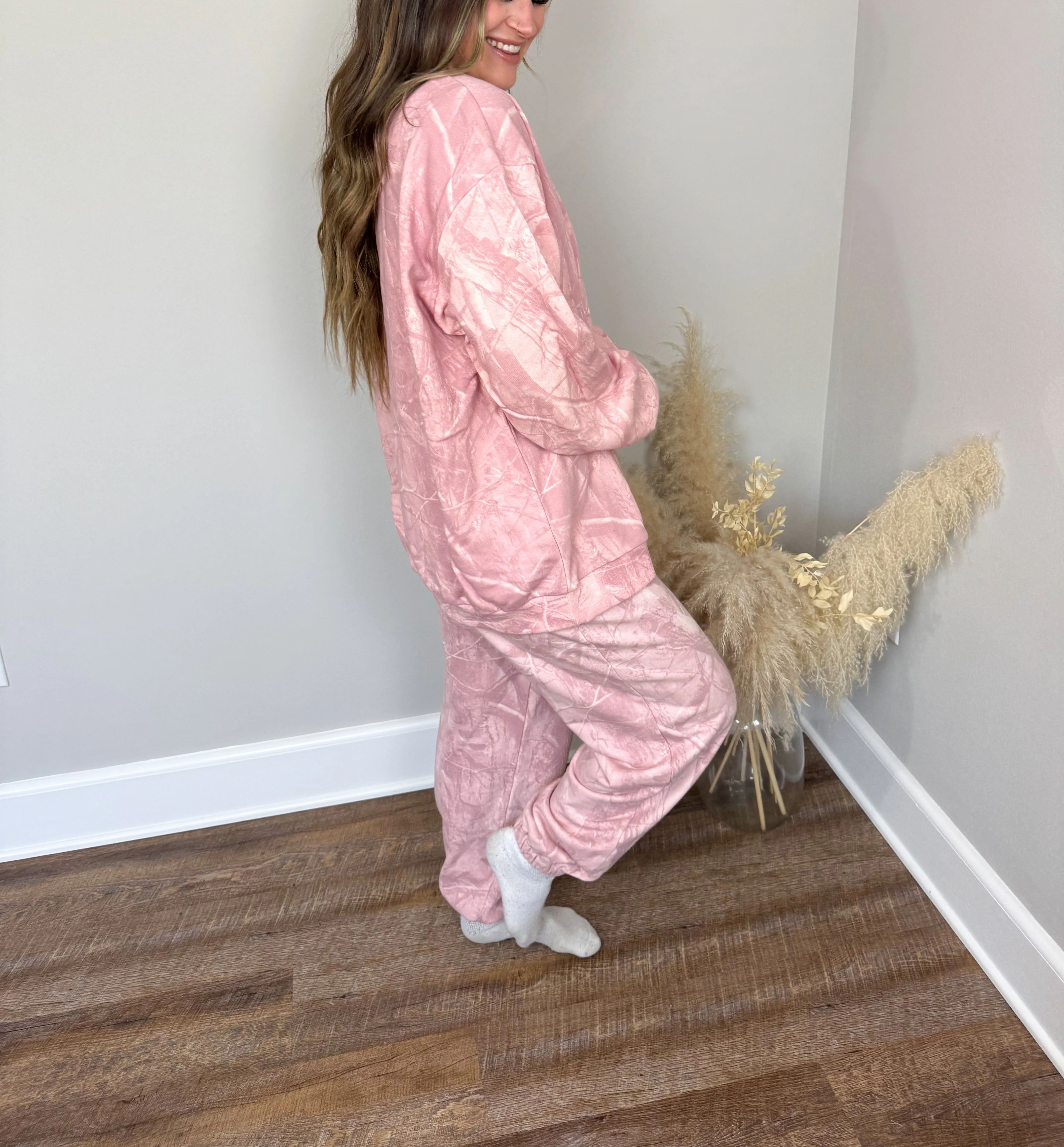 Boston Crew Neck Sweatshirt | Pink