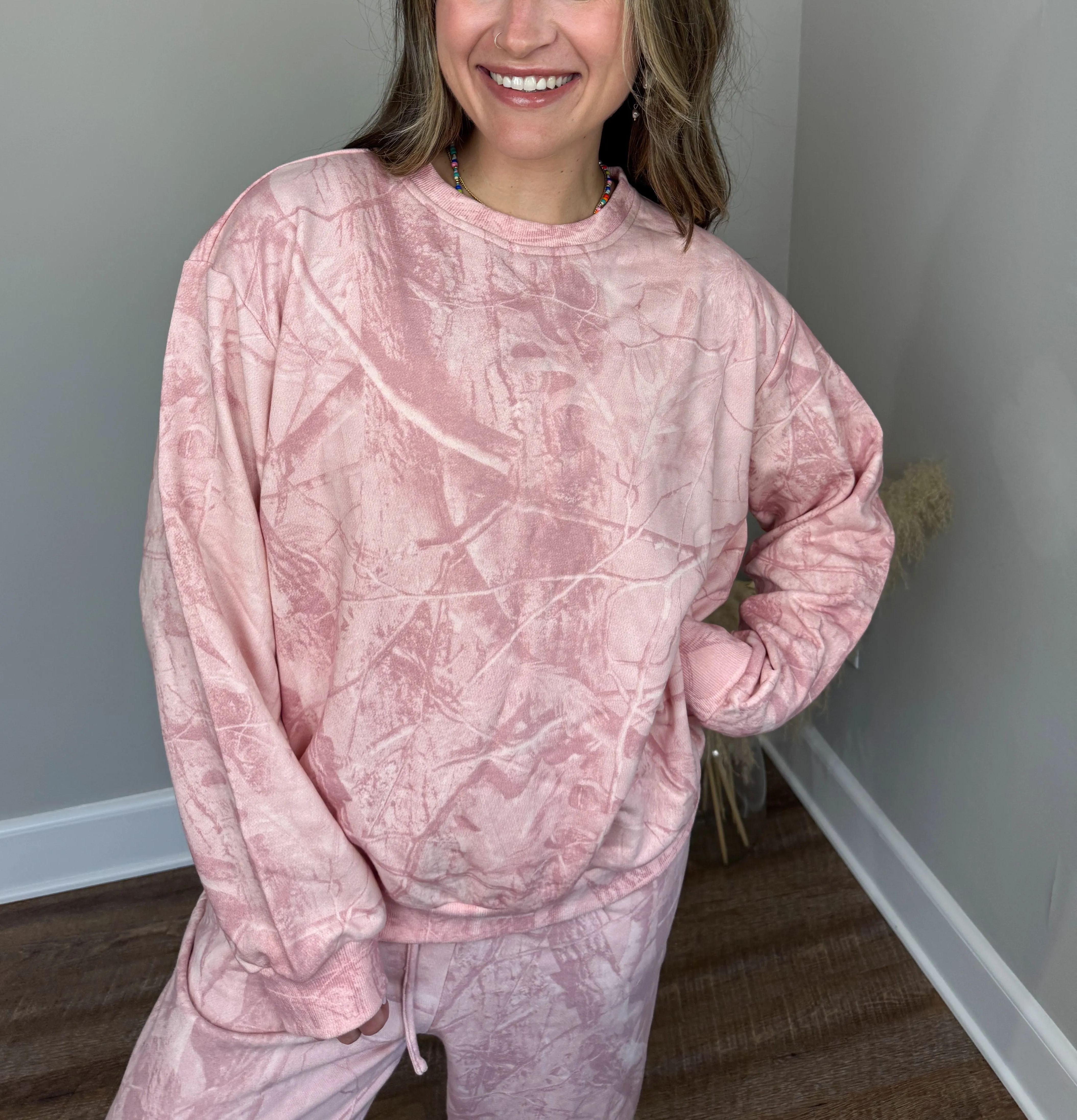 Boston Crew Neck Sweatshirt | Pink