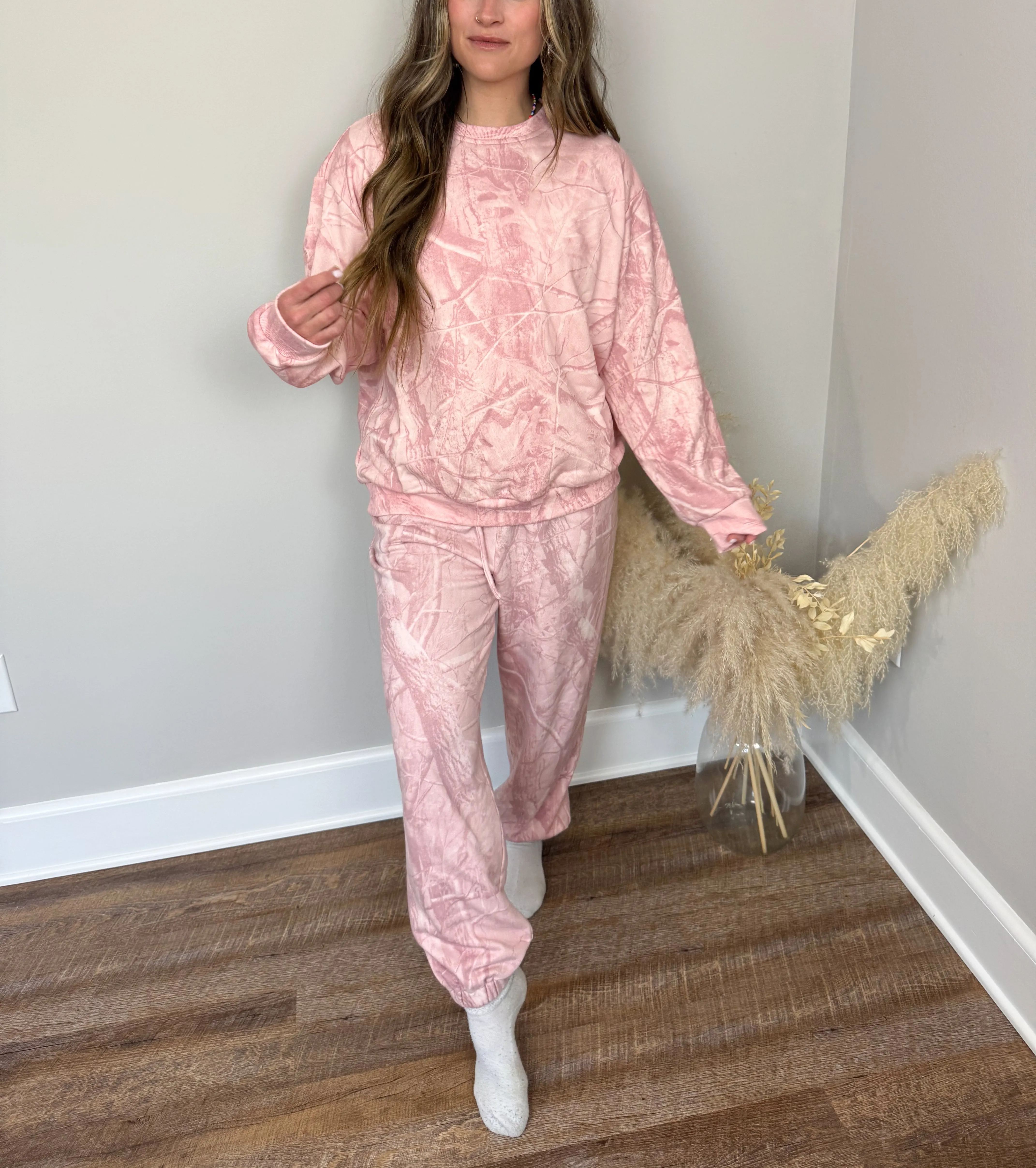 Boston Crew Neck Sweatshirt | Pink