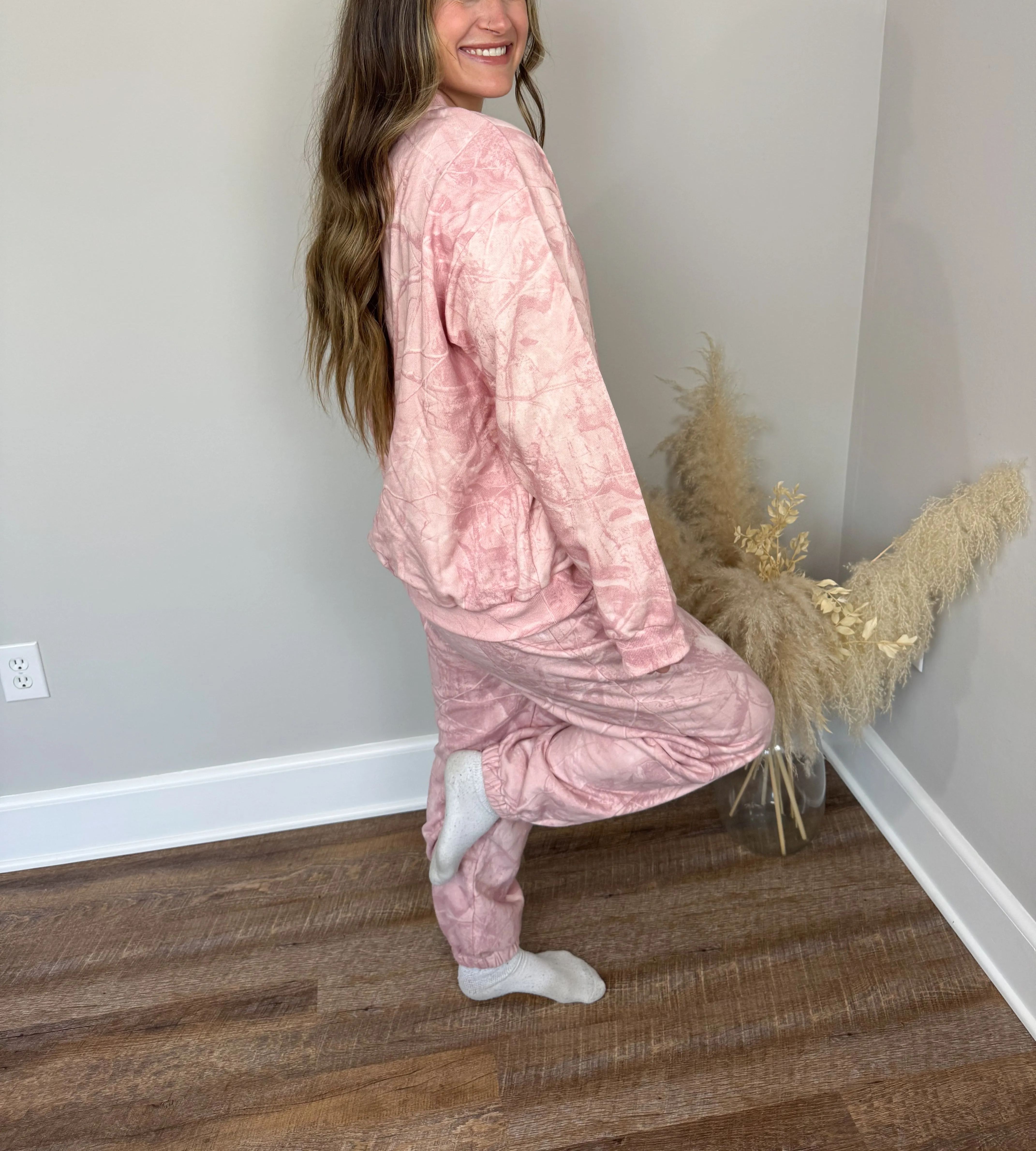 Boston Crew Neck Sweatshirt | Pink