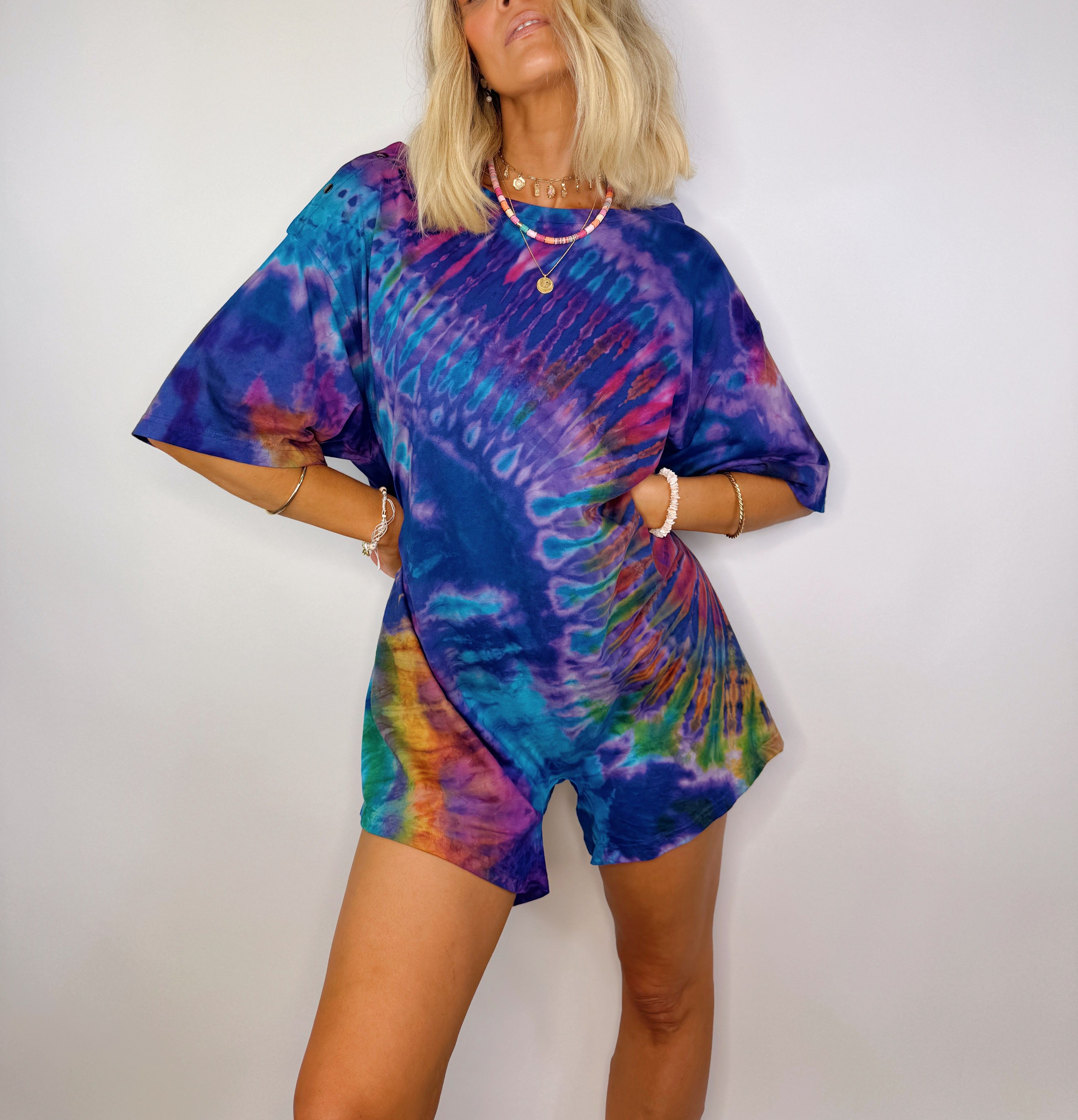 Tee Playsuit - Sapphire Rainbow