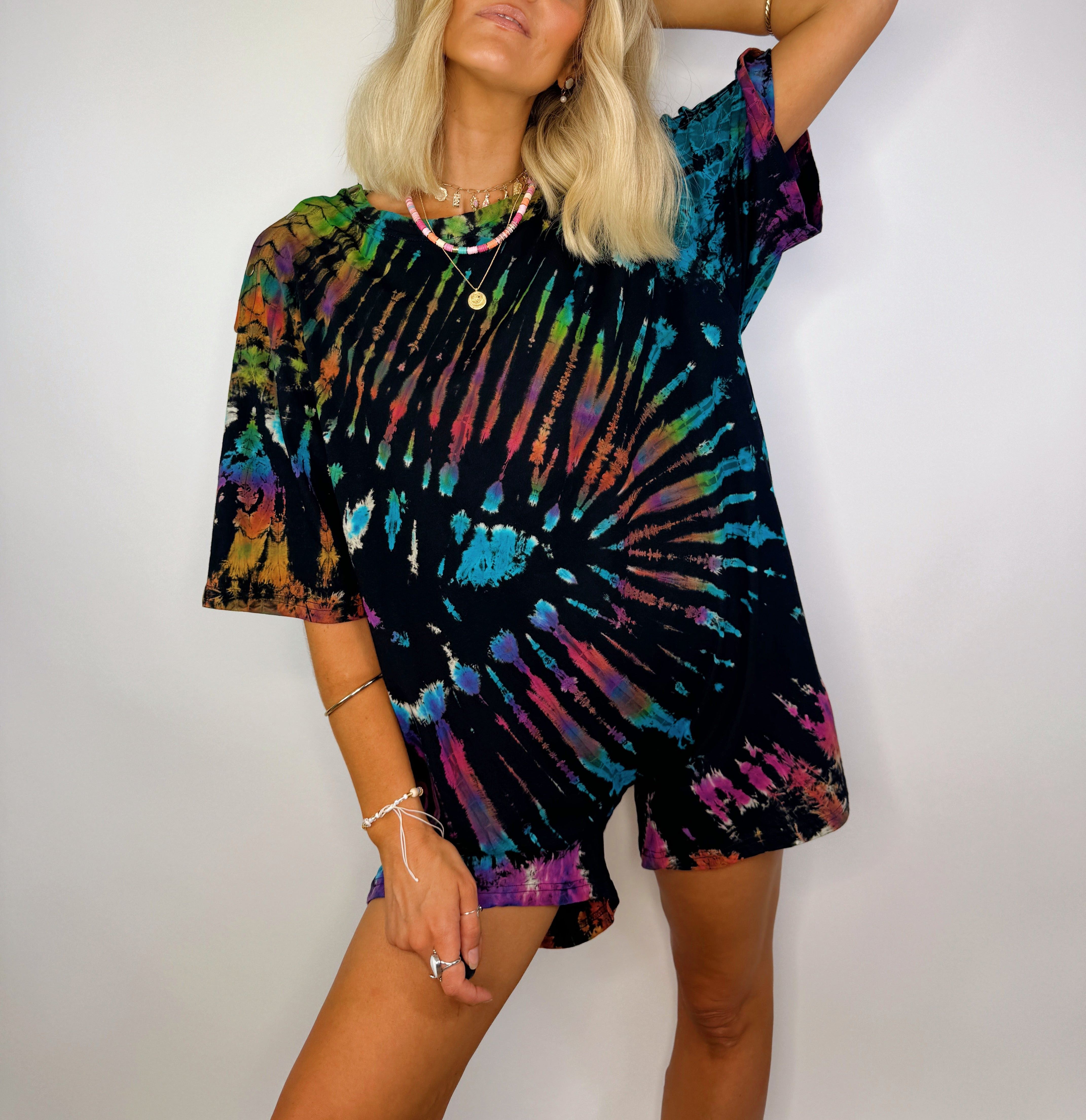 Tee Playsuit - Rainbow + Black (Boulder)