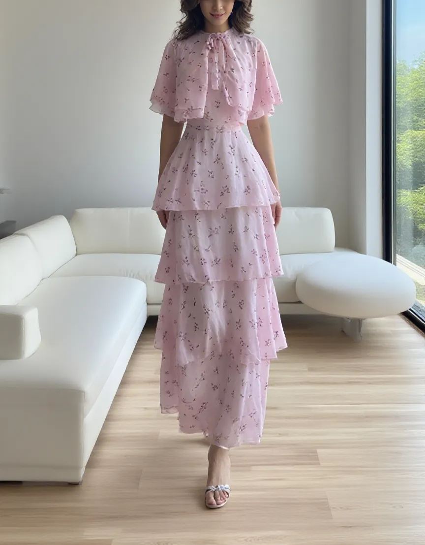 A-line floral maxi skirt