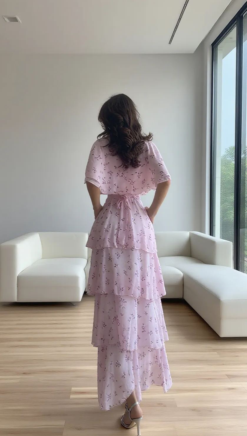 A-line floral maxi skirt