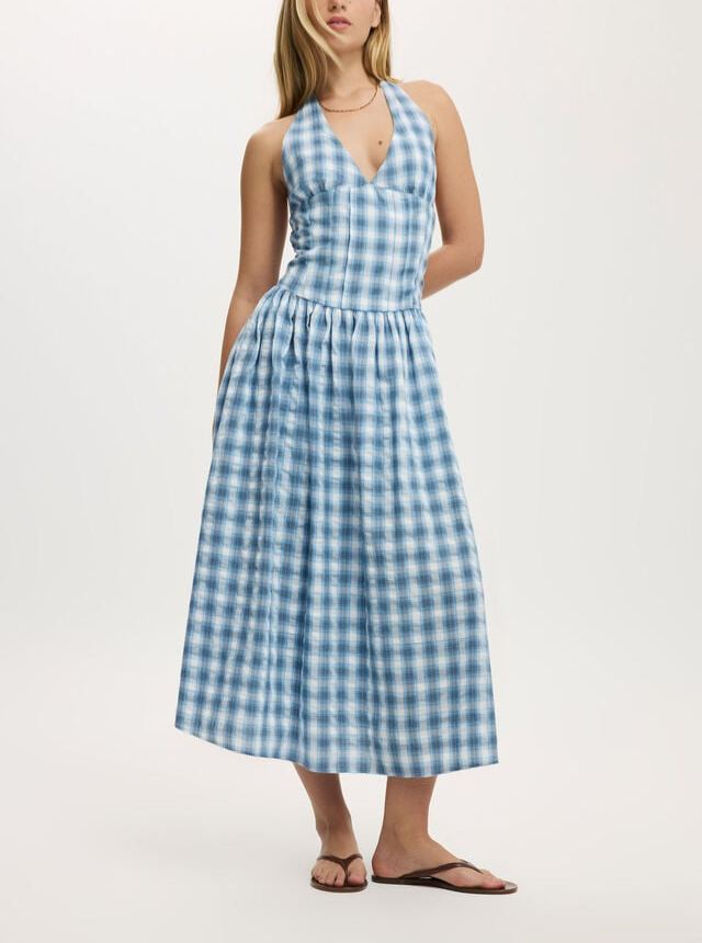 Kaity Halter Midi Dress