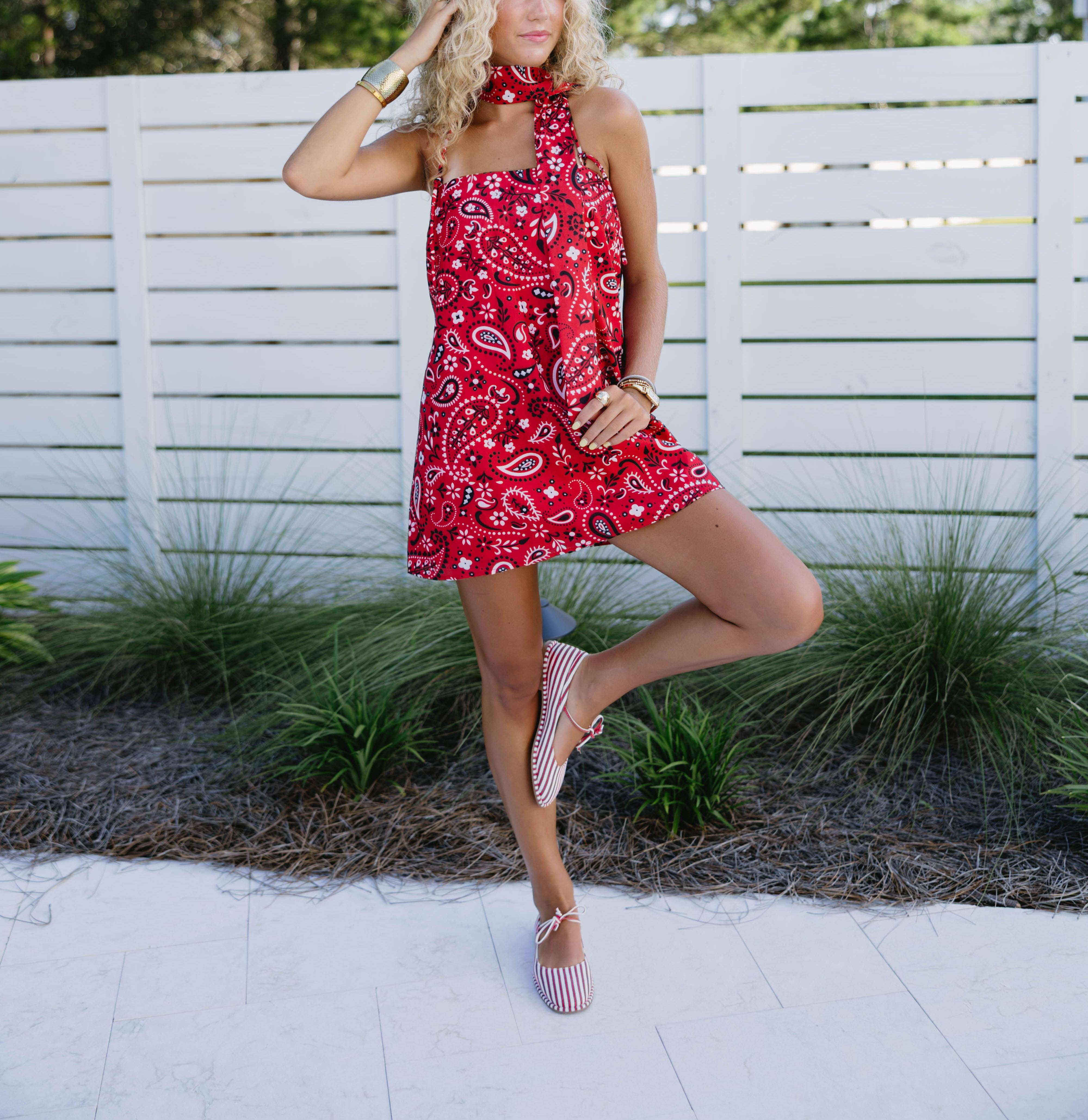 Round Up Mini Dress - Red