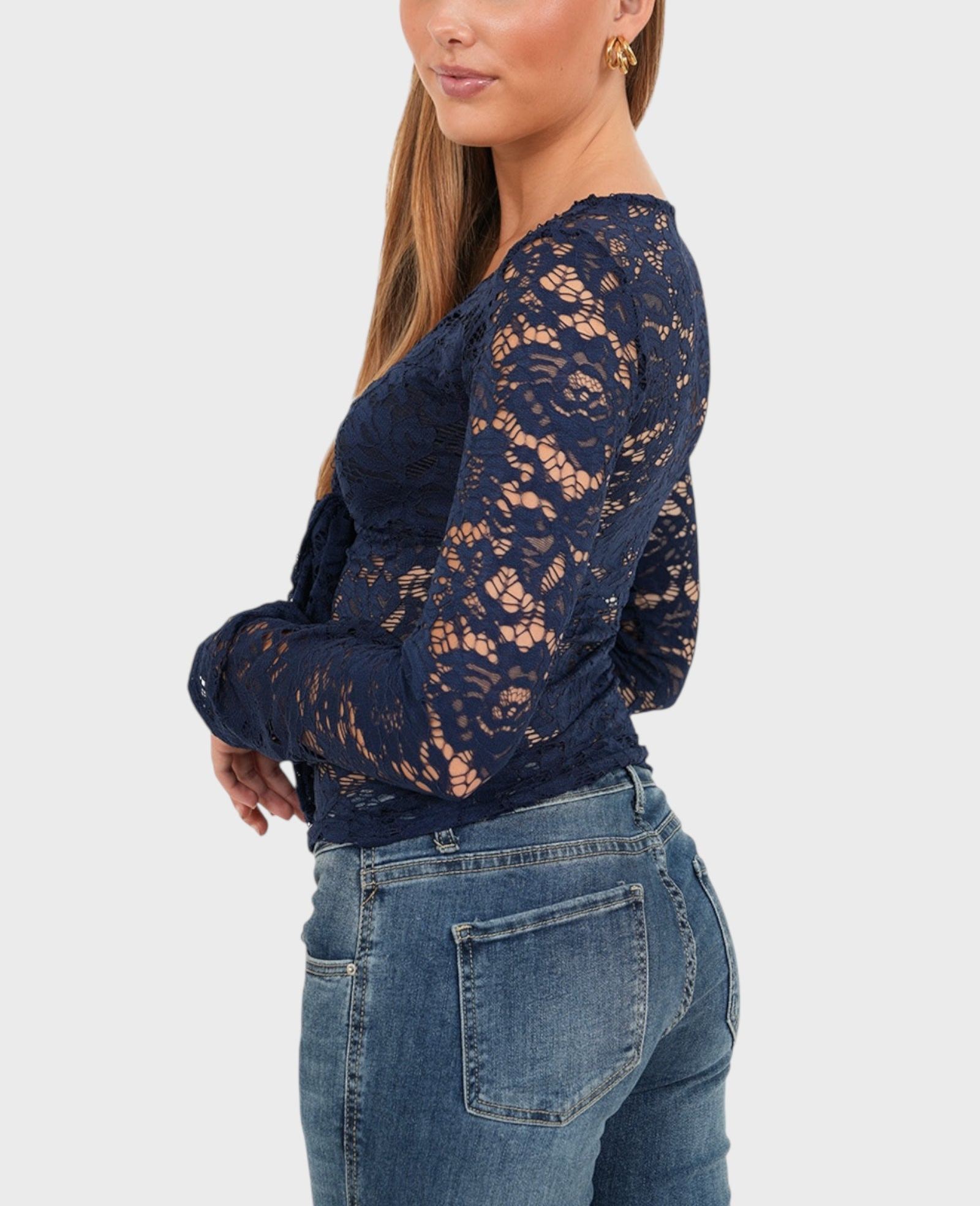 "Olive" top navy