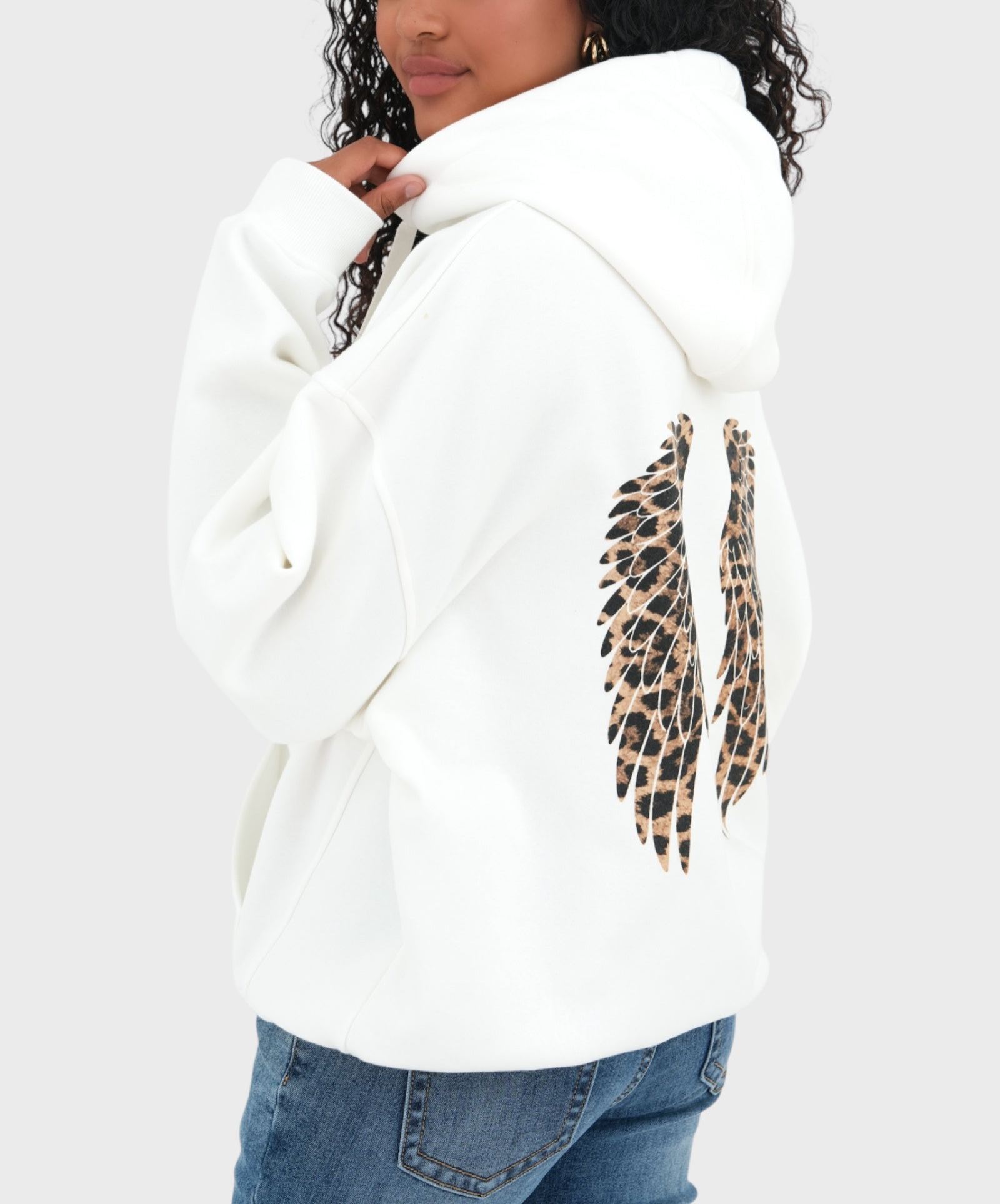 "Wing" hoodie leopard