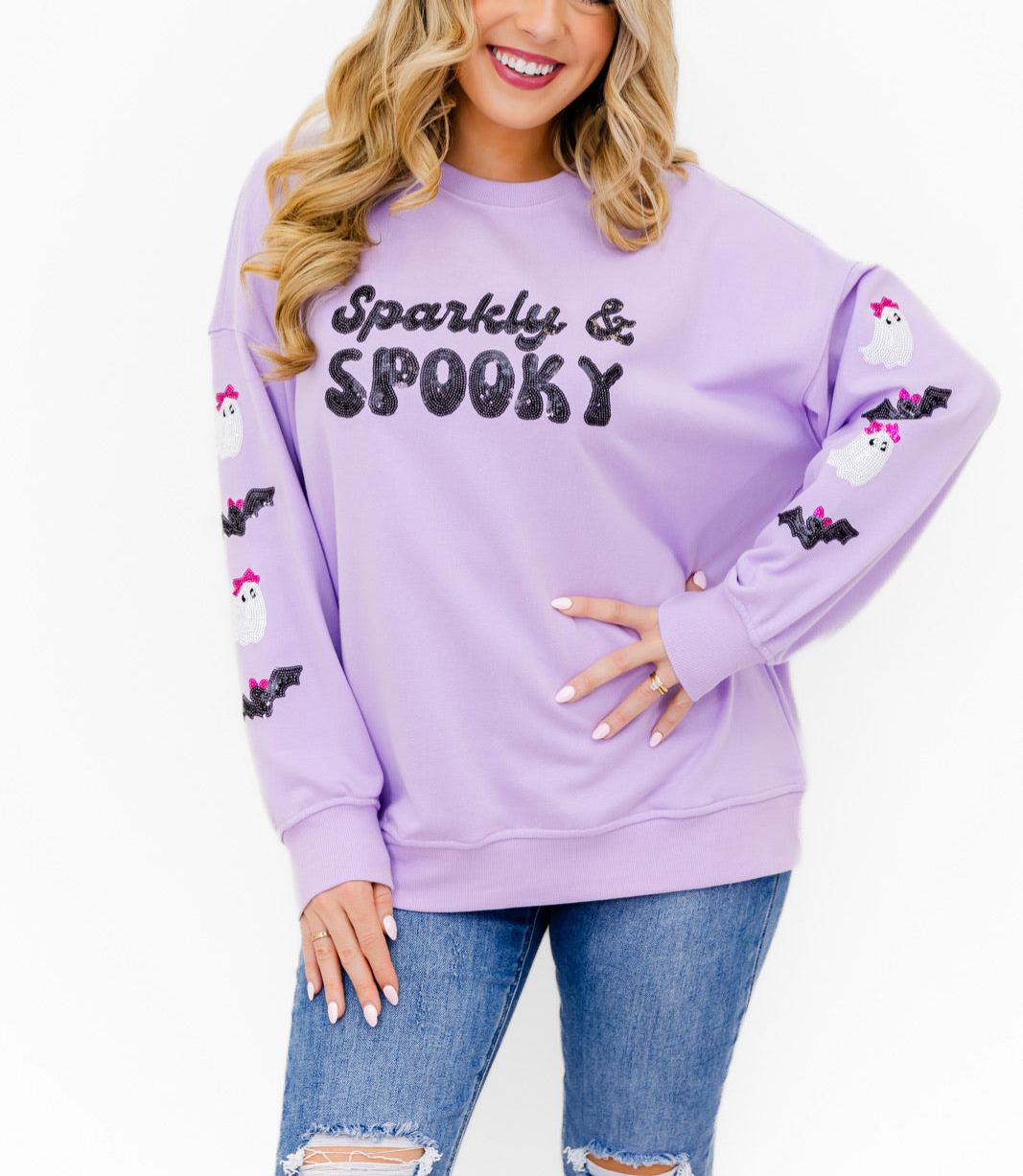 Sparkly & Spooky Sequin Embellished Sweatshirt
