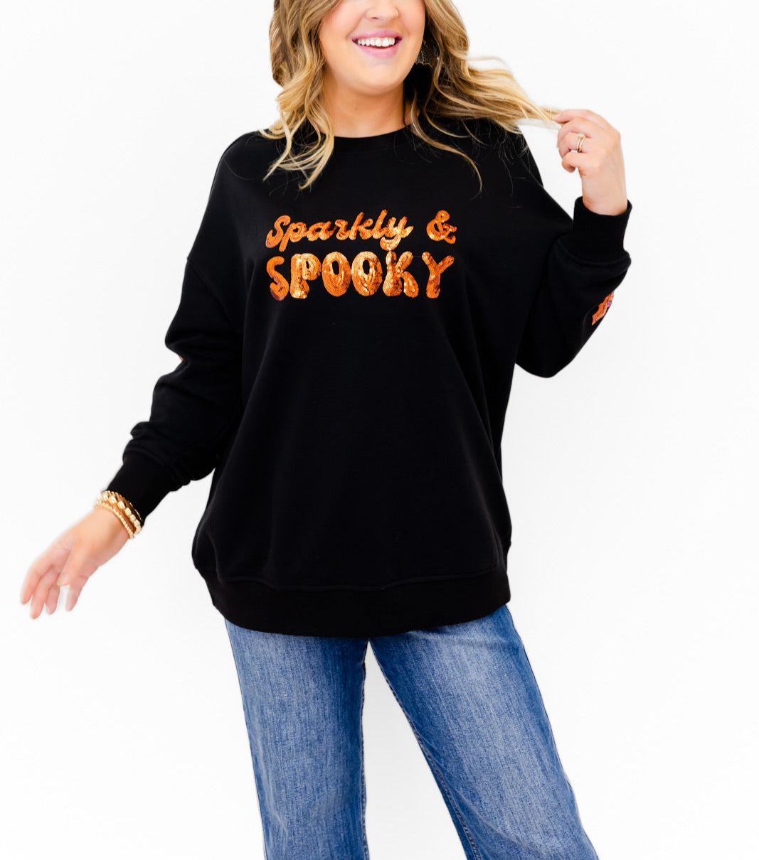 Sparkly & Spooky Sequin Embellished Sweatshirt